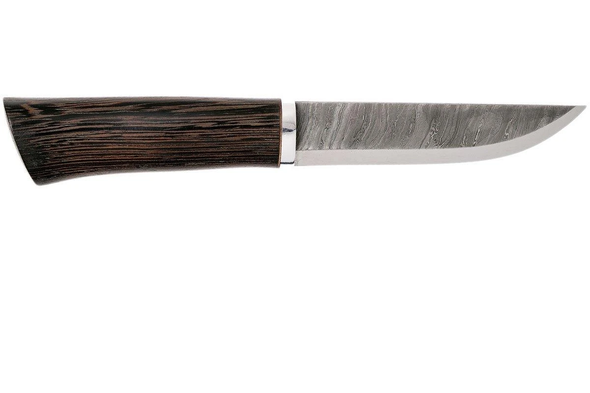 Autine Damascus Bushcrafter, Wengé, Damast, Brown RH Sheath, Cuchillo Bushcraft - Imagen 2