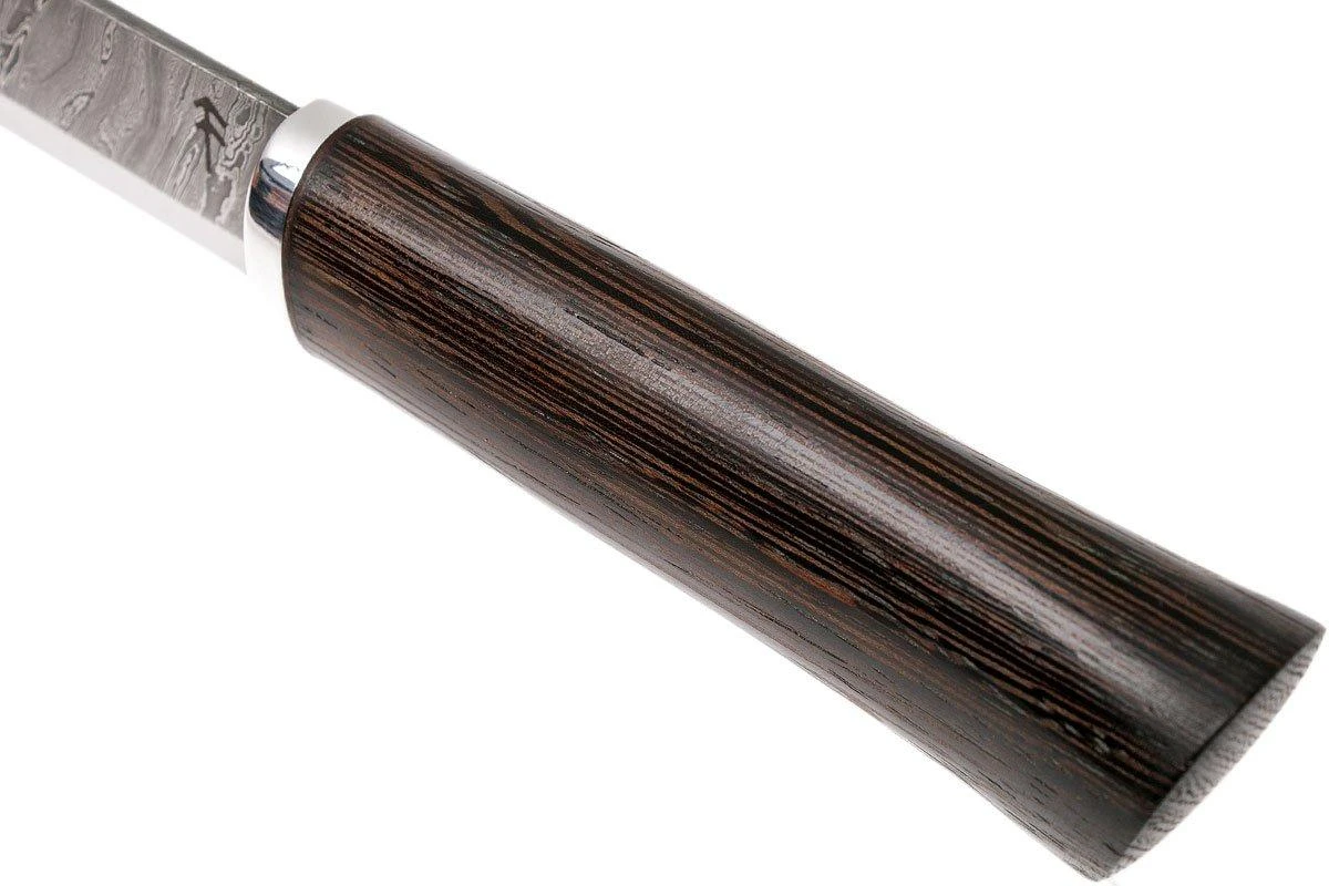 Autine Damascus Bushcrafter, Wengé, Damast, Brown RH Sheath, Cuchillo Bushcraft - Imagen 5