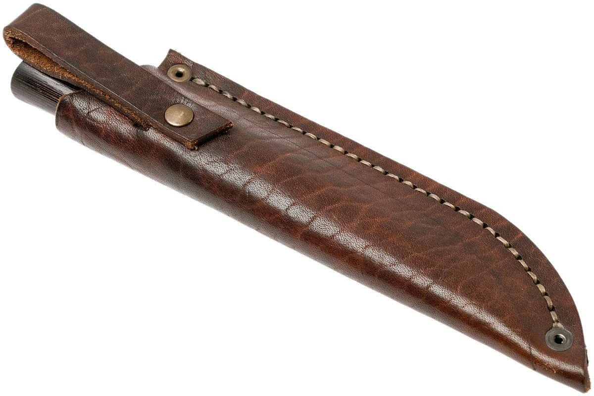 Autine Damascus Bushcrafter, Wengé, Damast, Brown RH Sheath, Cuchillo Bushcraft - Imagen 8