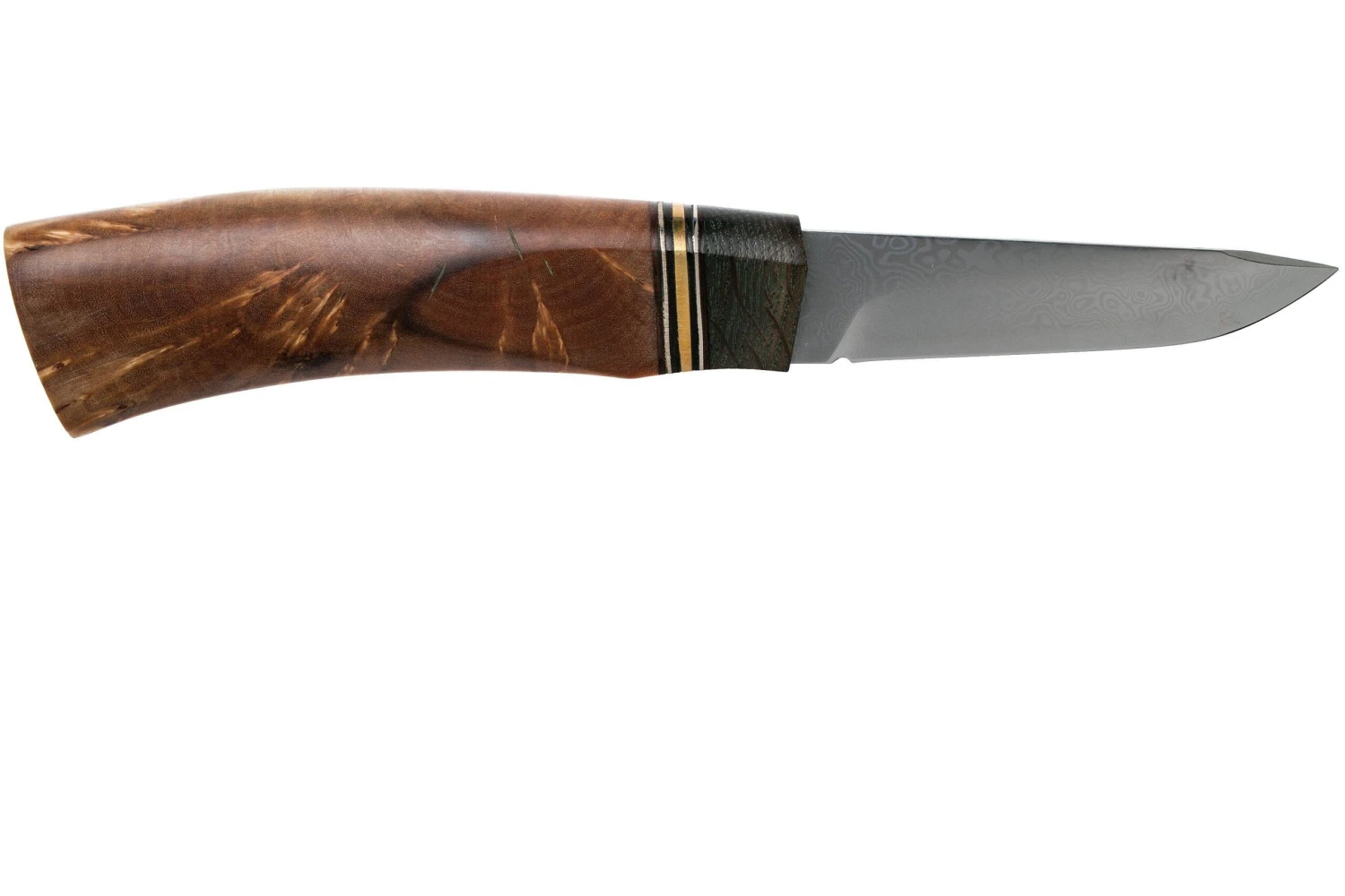 Autine Puukko, Stainless Damascus, Funda RH Marrón - Imagen 2