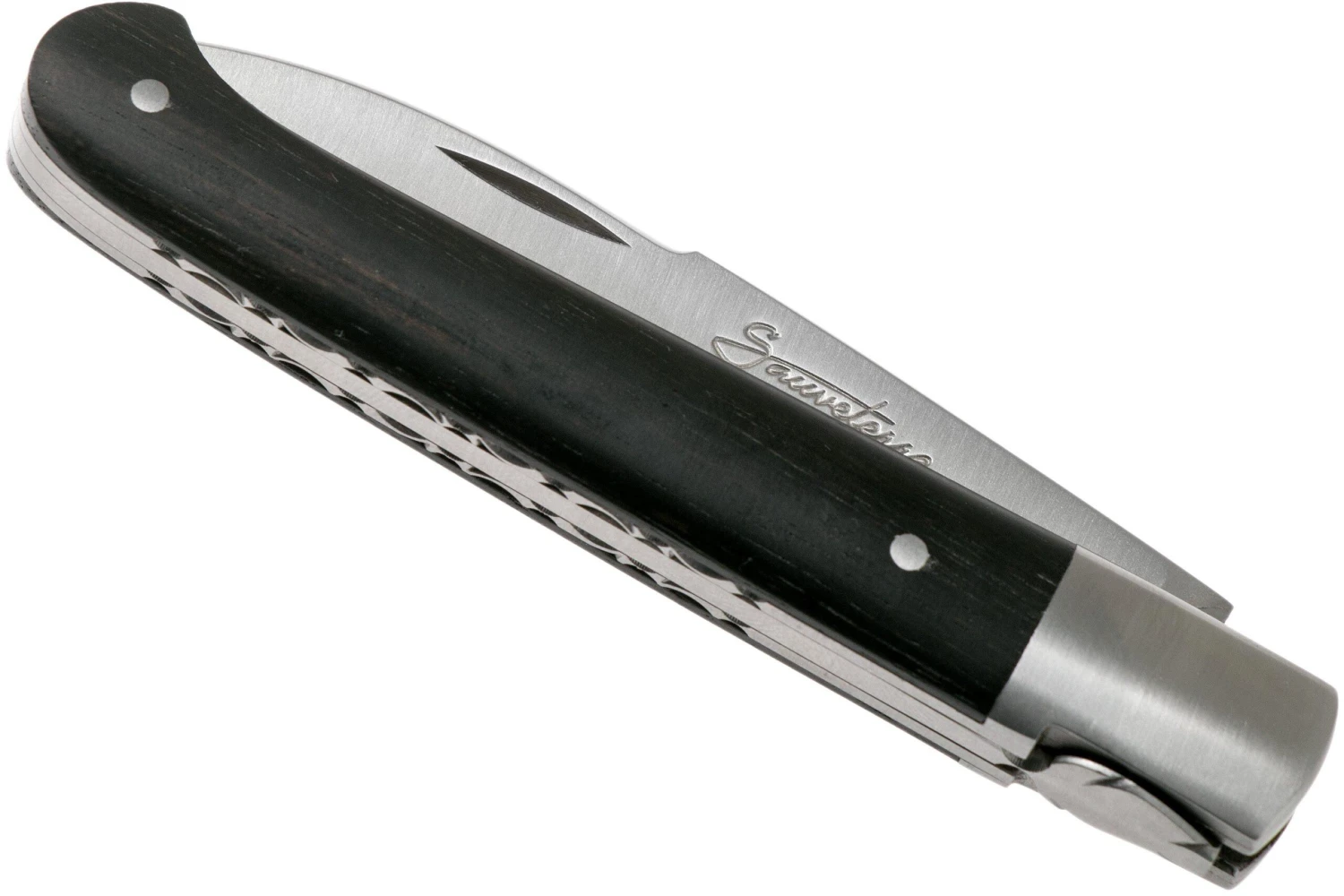 Laguiole En Aubrac Sauveterre 9 Cm Guillochees De Madera De ébano, Cuchillo De Caballero - Imagen 4