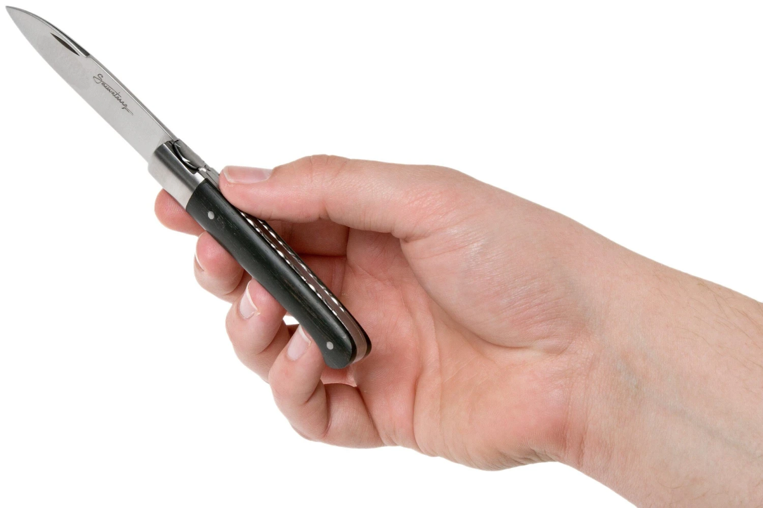 Laguiole En Aubrac Sauveterre 9 Cm Guillochees De Madera De ébano, Cuchillo De Caballero - Imagen 8