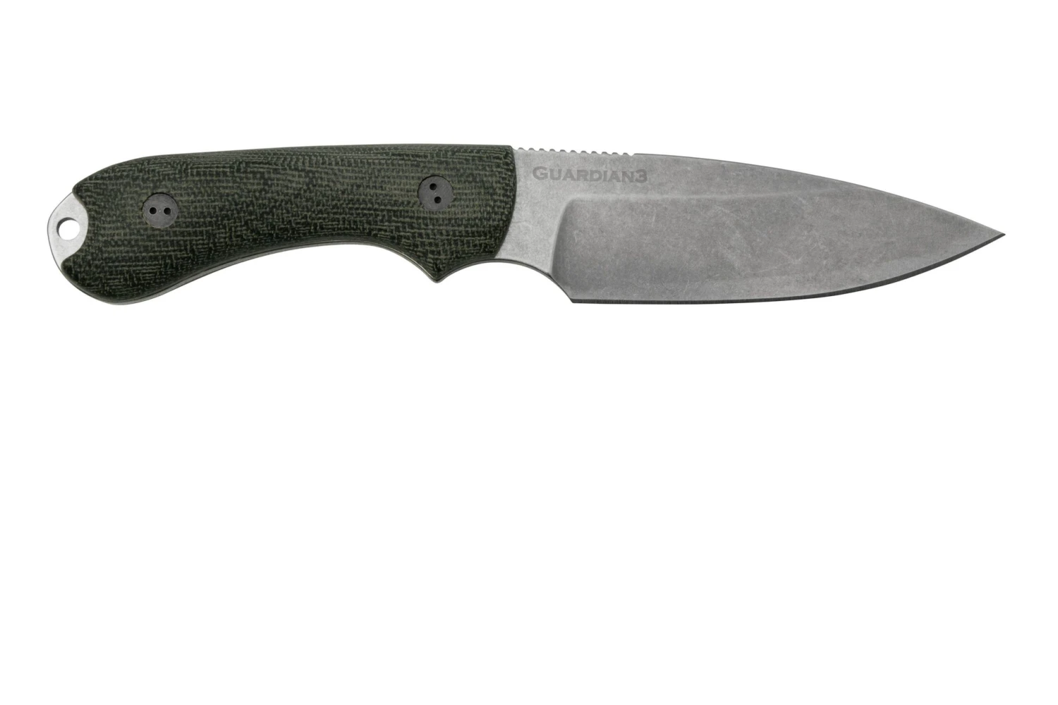 Bradford Knives Guardian 3, 3S-101-MC, 3D Black Micarta, CPM-Magnacut, Sabre Grind, Stonewash Finish, Cuchillo Fijo - Imagen 2