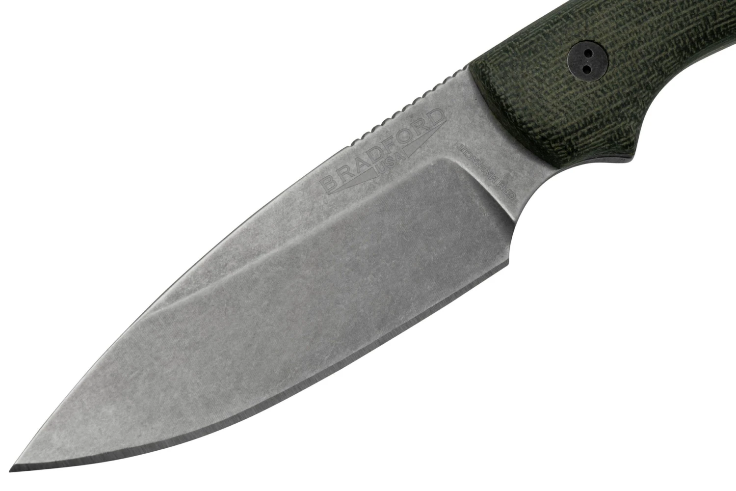 Bradford Knives Guardian 3, 3S-101-MC, 3D Black Micarta, CPM-Magnacut, Sabre Grind, Stonewash Finish, Cuchillo Fijo - Imagen 3