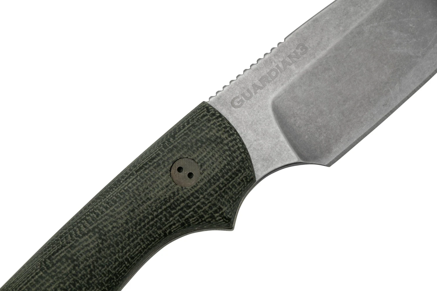 Bradford Knives Guardian 3, 3S-101-MC, 3D Black Micarta, CPM-Magnacut, Sabre Grind, Stonewash Finish, Cuchillo Fijo - Imagen 5