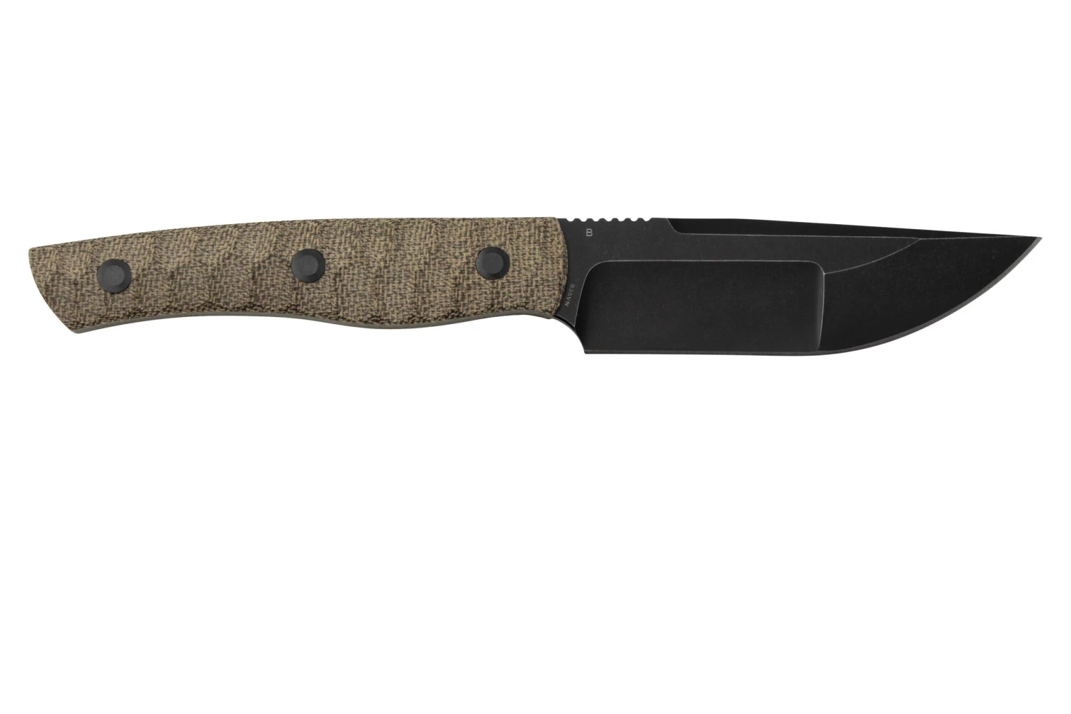 Bestech Heidi Blacksmith #2 Hollow Compound Grind, Black Stonewashed, Canvas Micarta BFK04D Cuchillo Fijo - Imagen 2