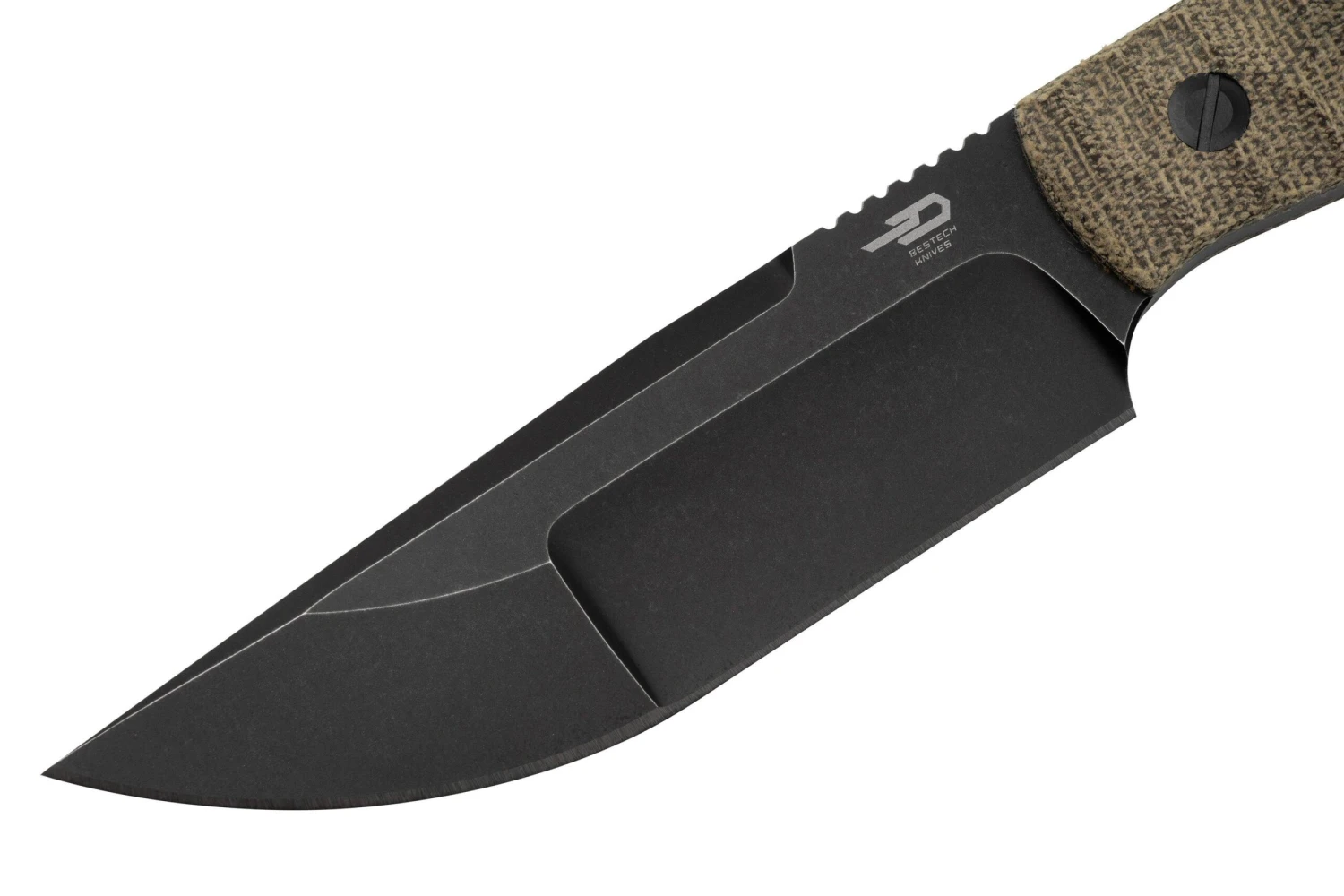Bestech Heidi Blacksmith #2 Hollow Compound Grind, Black Stonewashed, Canvas Micarta BFK04D Cuchillo Fijo - Imagen 3
