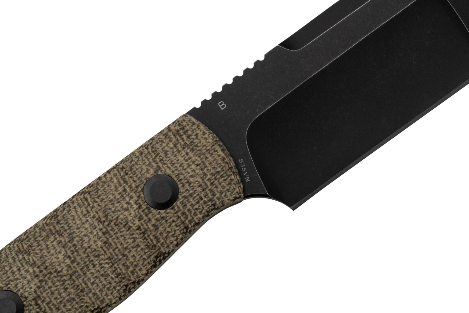 Bestech Heidi Blacksmith #2 Hollow Compound Grind, Black Stonewashed, Canvas Micarta BFK04D Cuchillo Fijo - Imagen 5