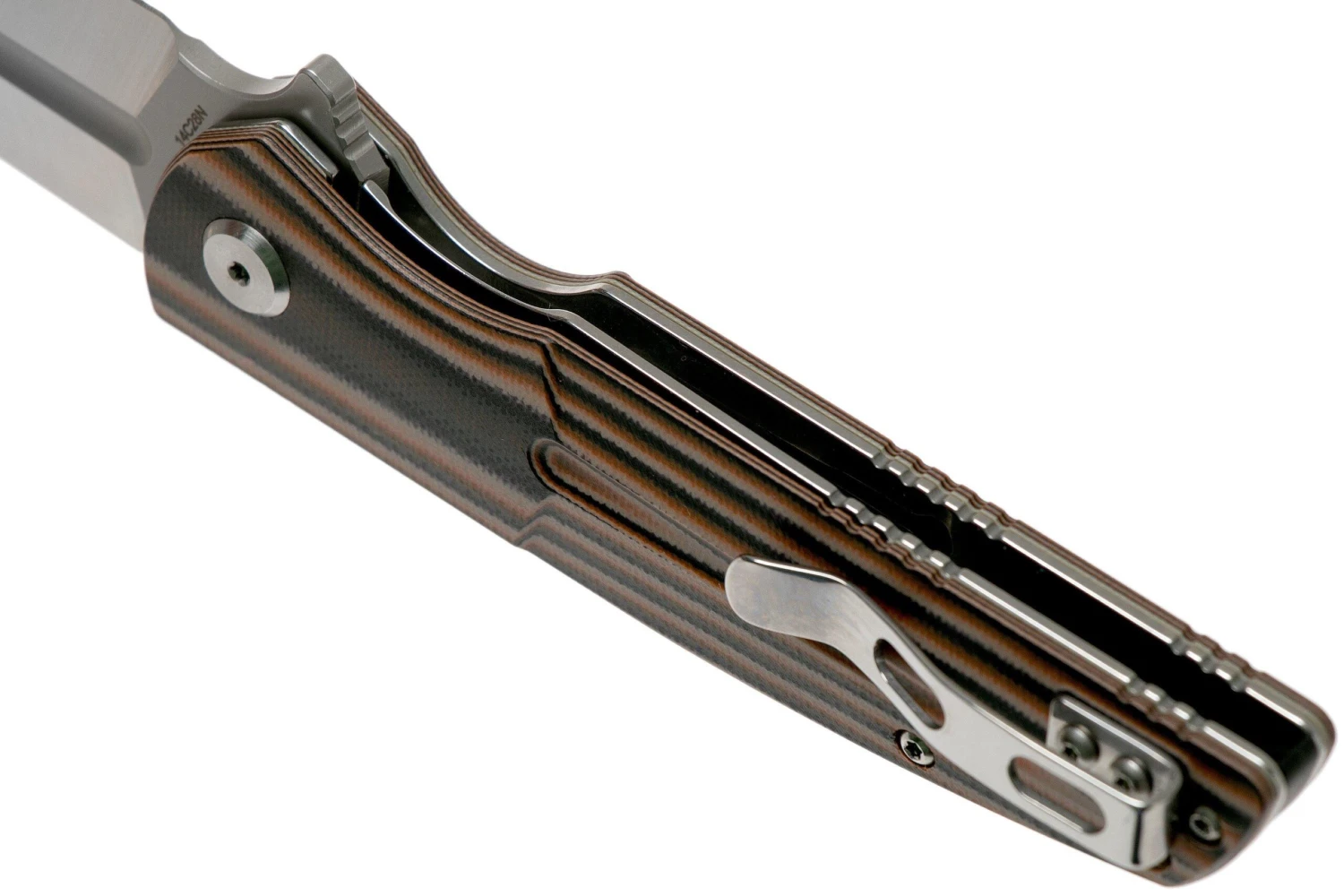 Bestech Fin BG34C-1 Satinado/Negro, Naranja, Beige G10 Navaja - Imagen 5