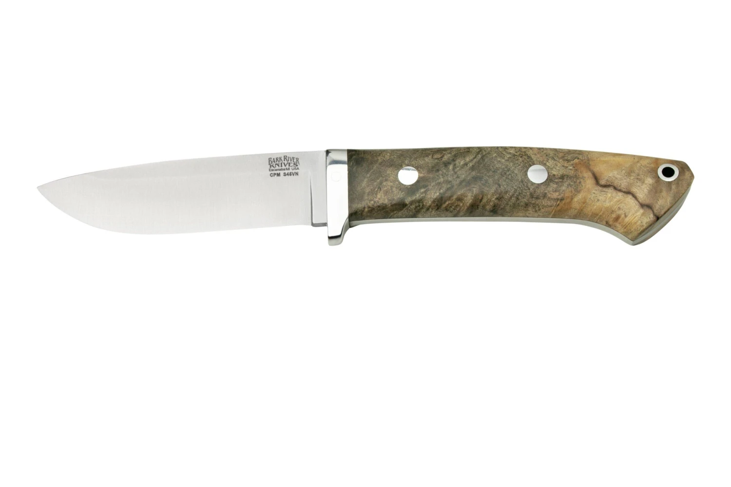 Bark River Classic Drop Point Hunter CPM S45VN Buckeye Burl, Cuchillo Fijo