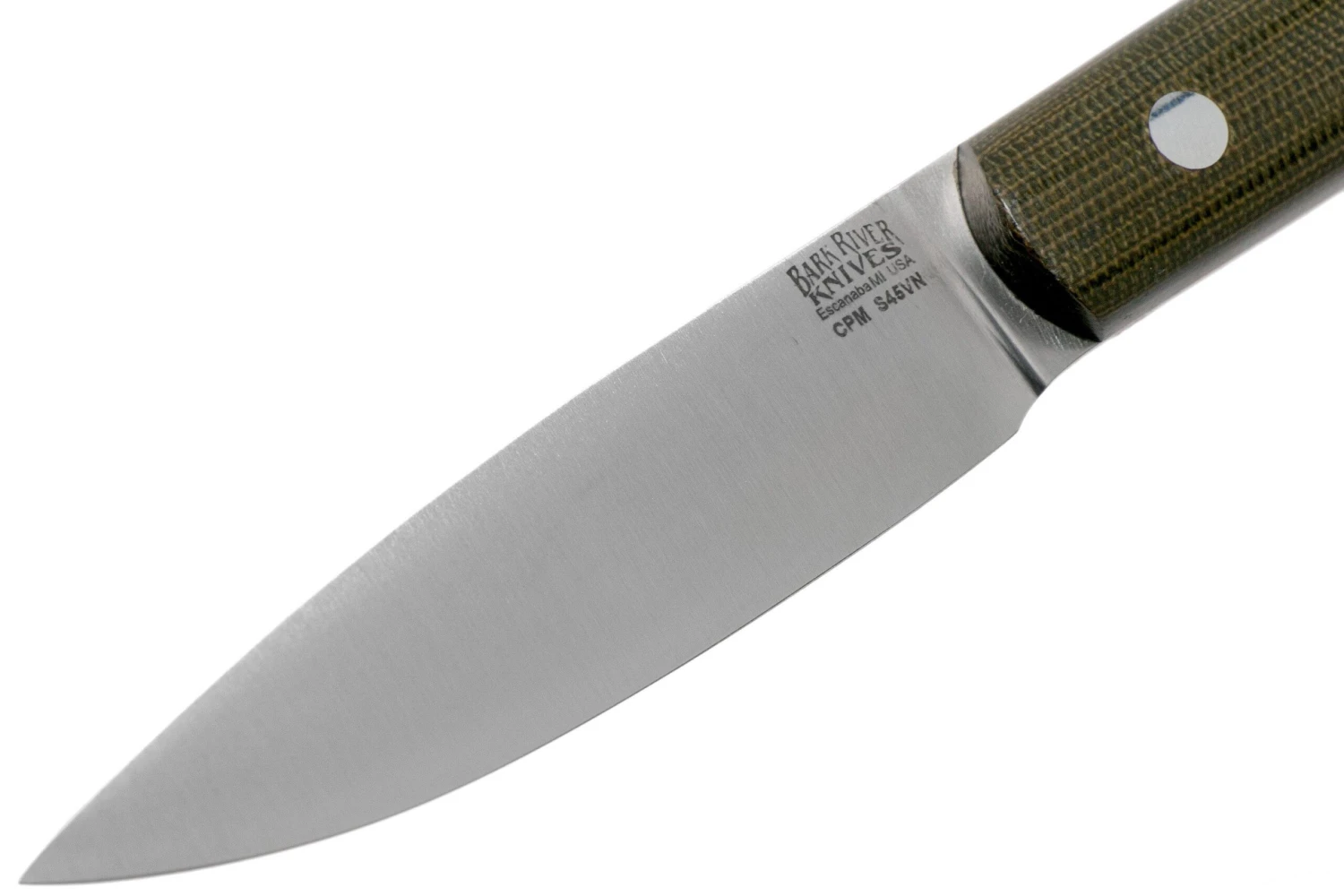 Bark River Bird & Trout CPM S45VN, Green Canvas Micarta - Imagen 3