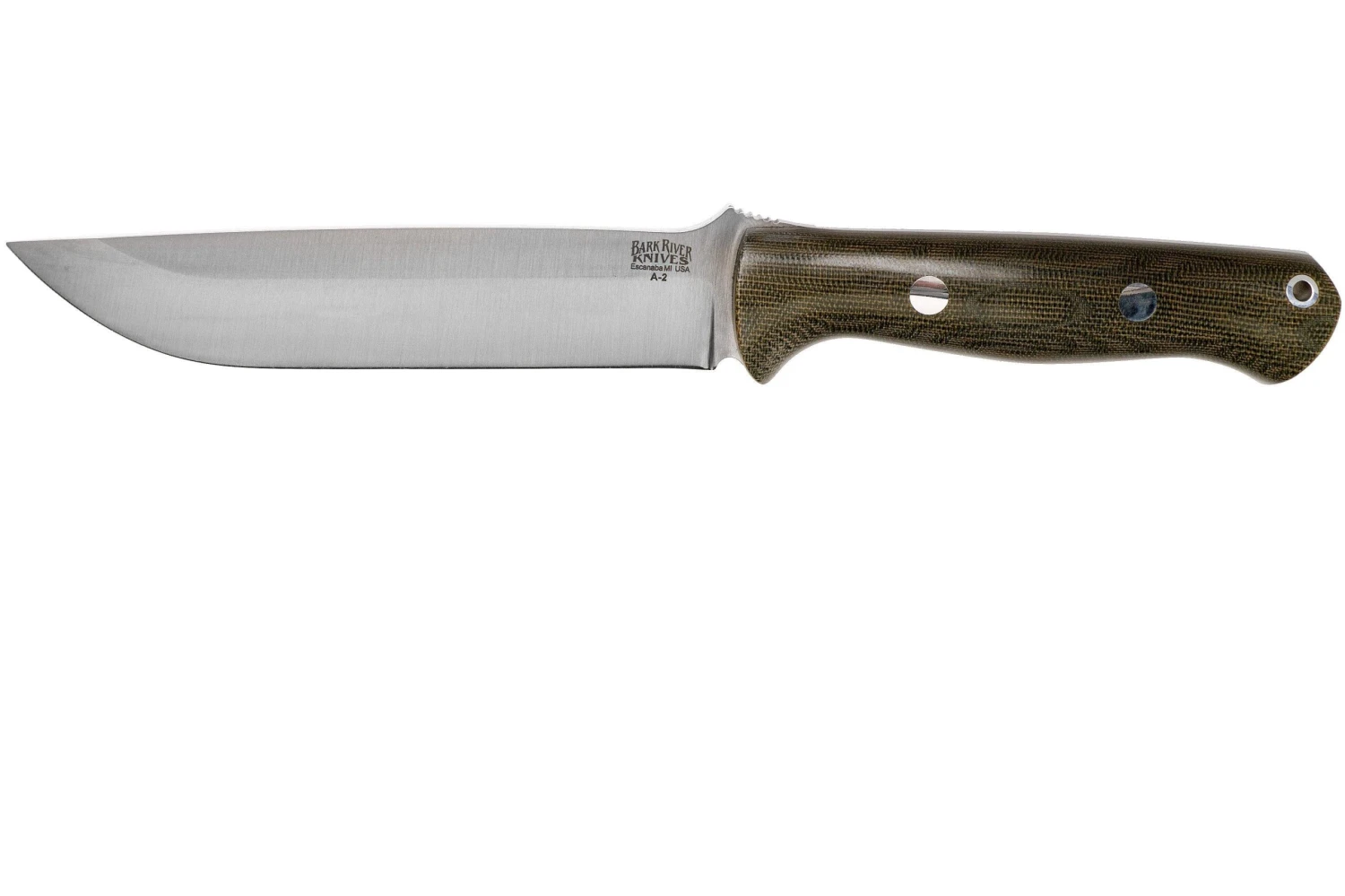 Bark River Bravo 1.5 A2 Green Canvas Micarta Cuchillo De Exterior