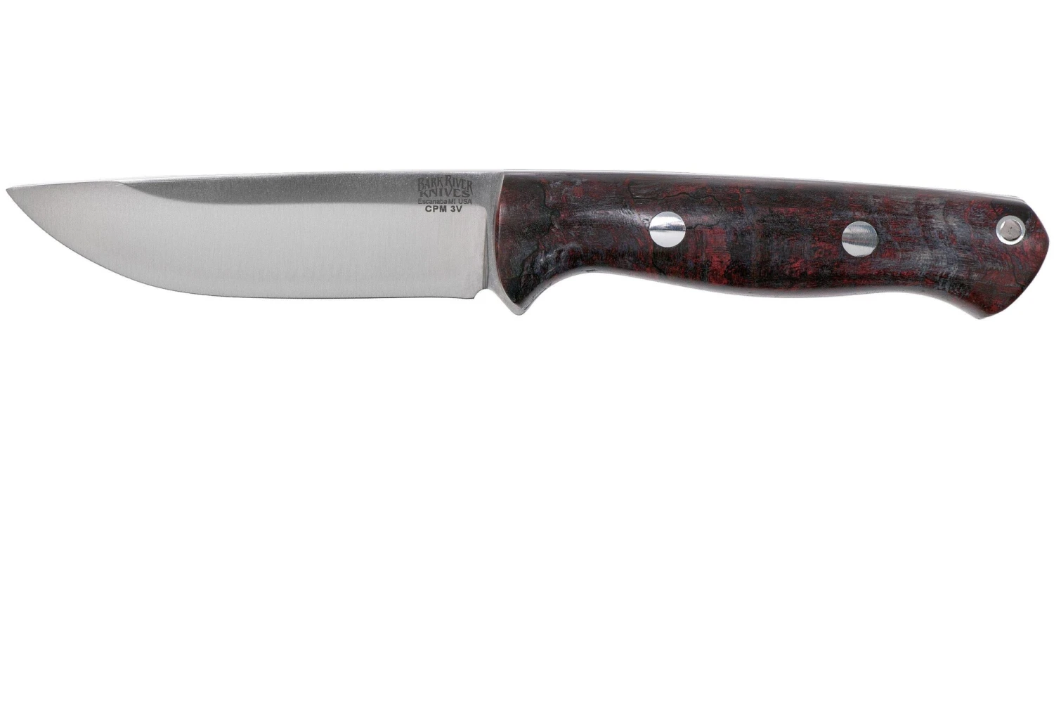 Bark River Bravo 1 CPM 3V Deep Blue & Burgundy Maple Burl Cuchillo De Exterior