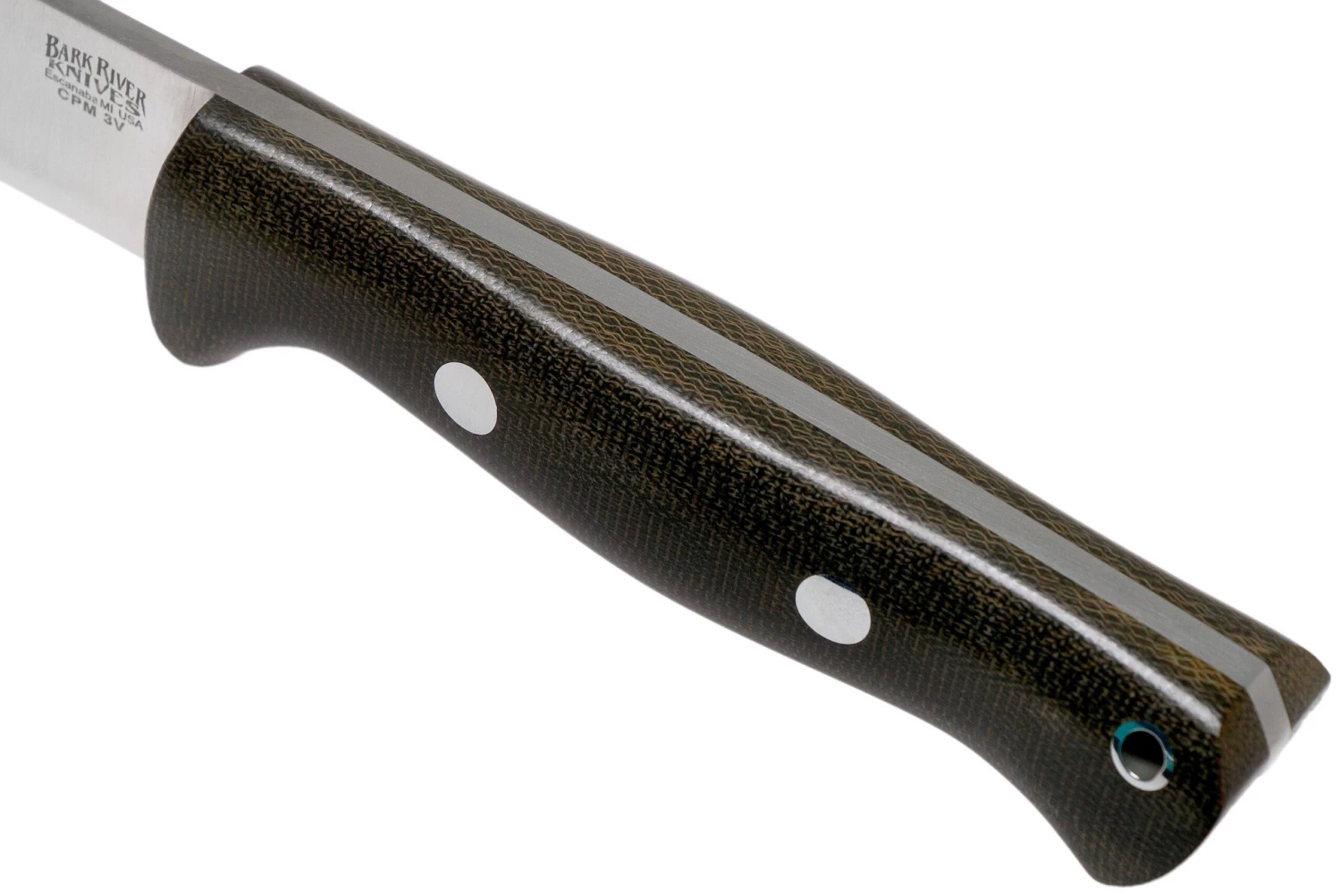 Bark River Bravo 1 LT CPM 3V Rampless, Green Canvas Micarta Cuchillo De Exterior - Imagen 5