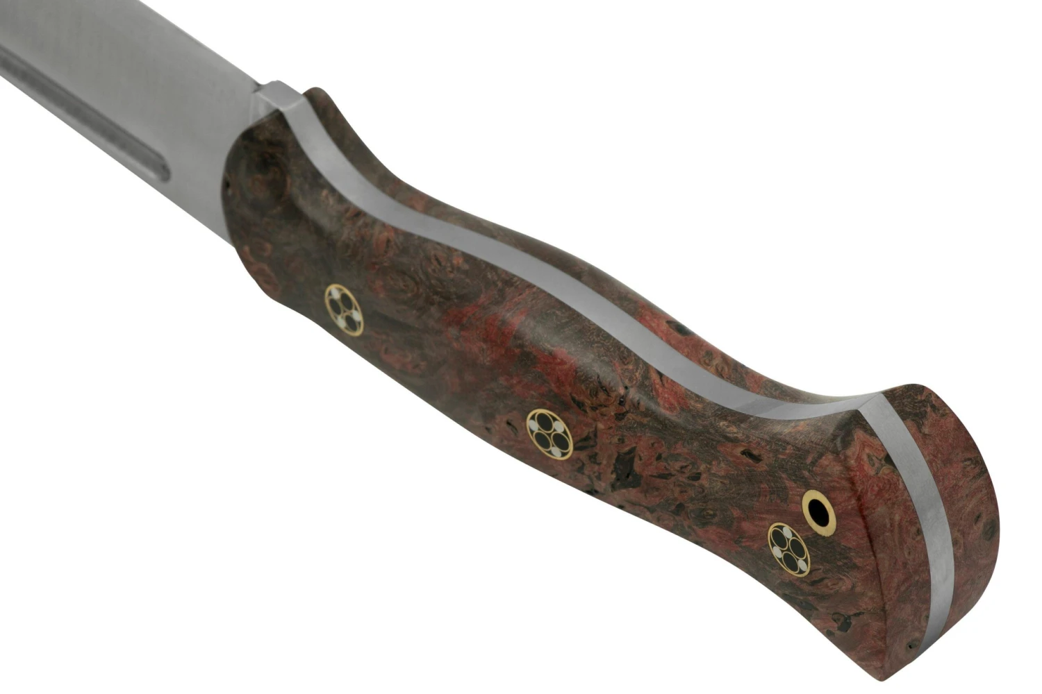 Bark River Cub CPM 3V Hellfire Maple Burl Mosaic Pins, Cuchillo De Bushcraft - Imagen 4
