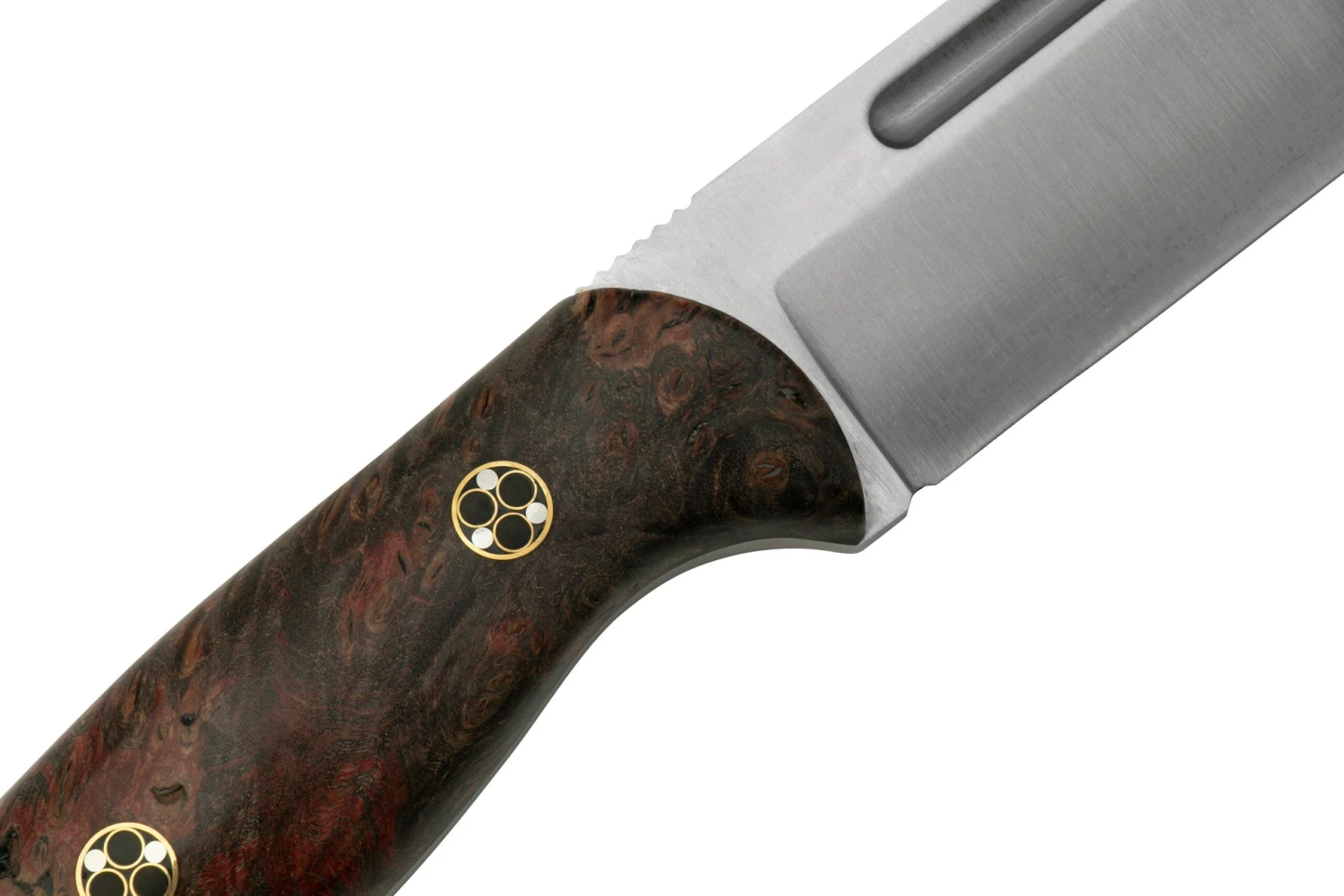 Bark River Cub CPM 3V Hellfire Maple Burl Mosaic Pins, Cuchillo De Bushcraft - Imagen 5