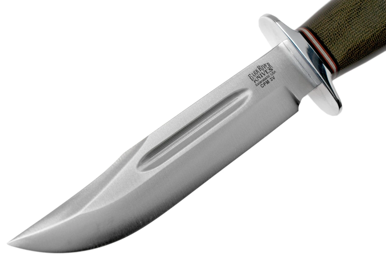 Bark River Boone II CPM 3V Green Canvas Micarta Cuchillo De Exterior - Imagen 3