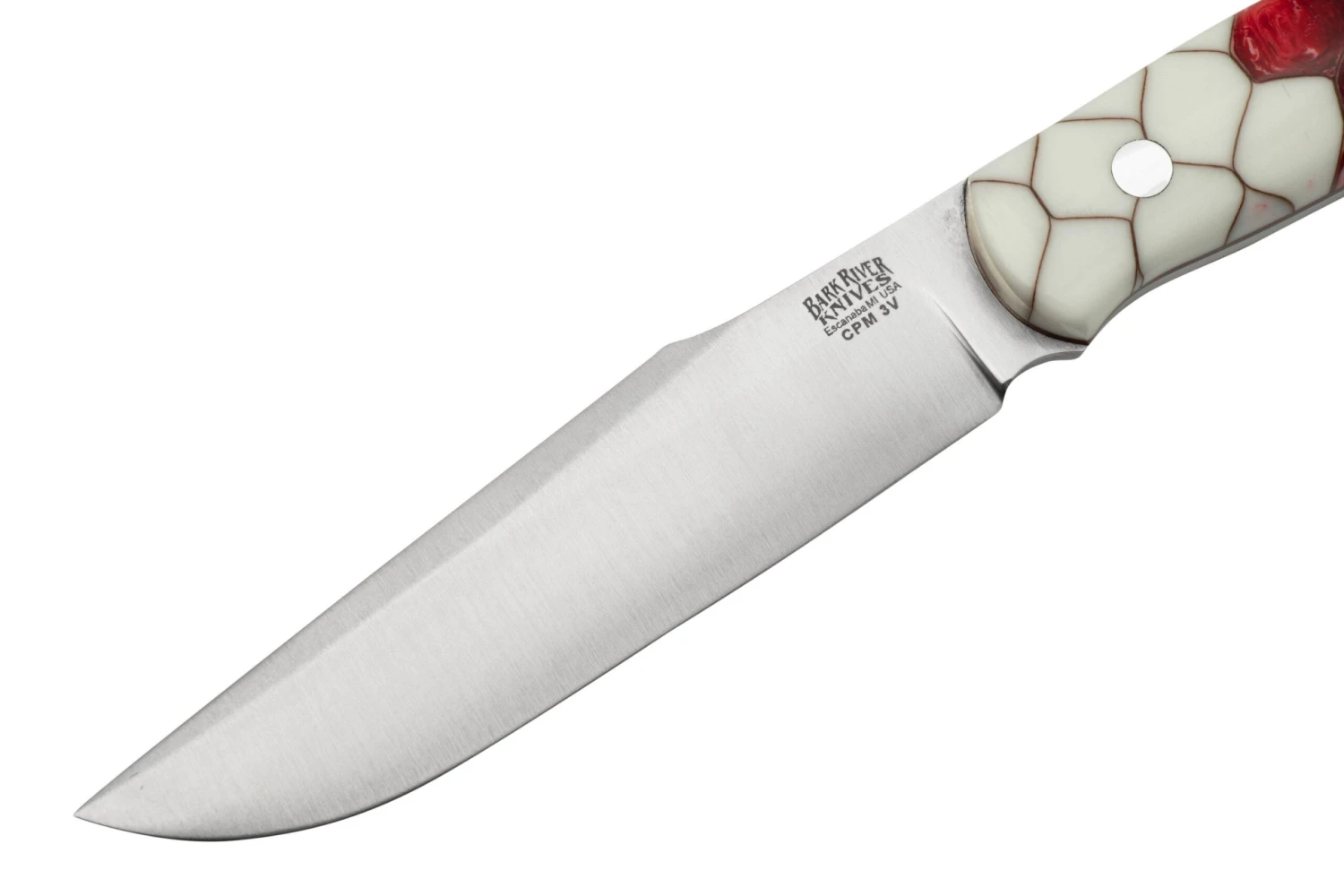 Bark River Ultra Lite Field Knife CPM 3V Ruby Frost Dragonscale Red Liner, Cuchillo Bushcraft - Imagen 3