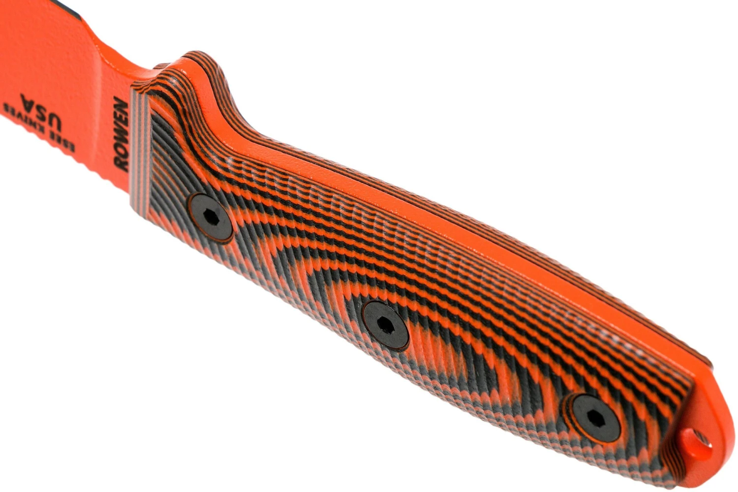 ESEE Model 3 Orange Blade 3D Orange-Black G10 Cuchillo De Supervivencia 3PMOR-006 Funda Negra + Clip Para Cinturón - Imagen 4