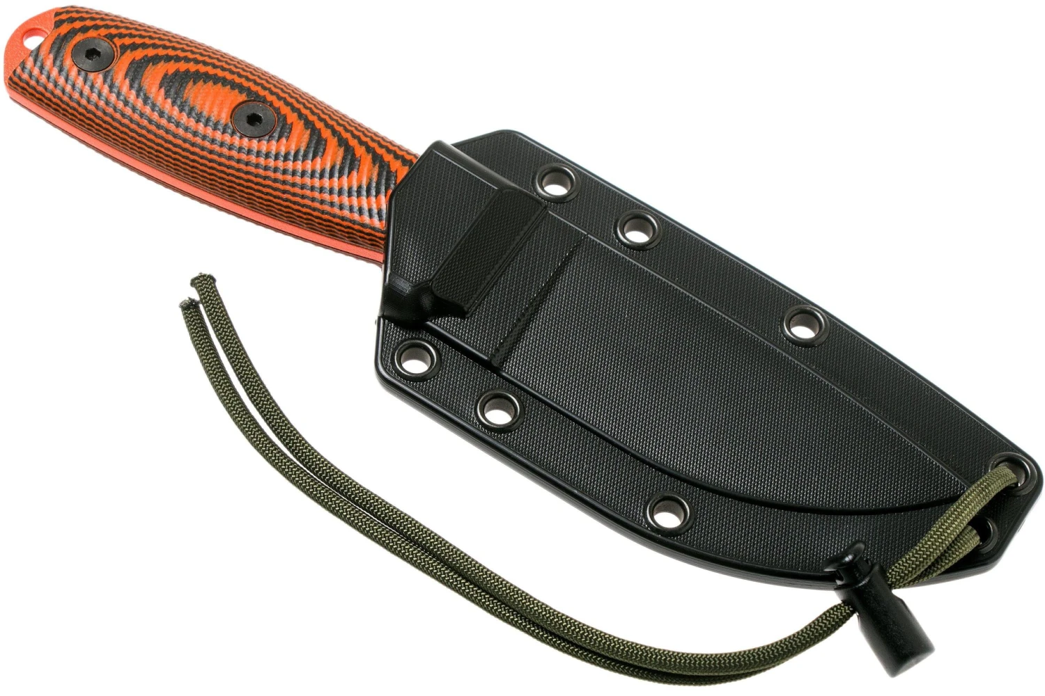 ESEE Model 3 Orange Blade 3D Orange-Black G10 Cuchillo De Supervivencia 3PMOR-006 Funda Negra + Clip Para Cinturón - Imagen 6