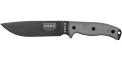 ESEE Model 6 Black Blade, Grey Handle 6P-B Con Funda Negra + Clip De Cinturón