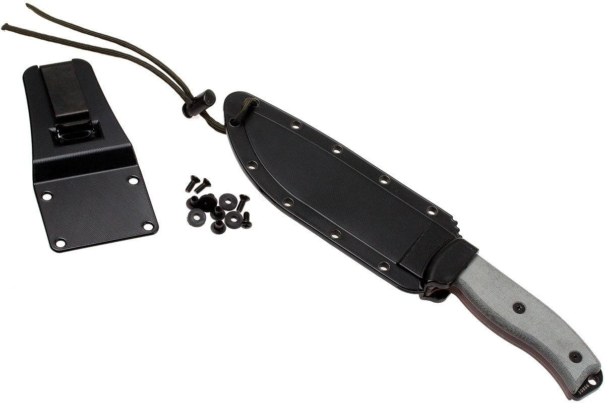 ESEE Model 6 Black Blade, Grey Handle 6P-B Con Funda Negra + Clip De Cintur贸n - Imagen 7