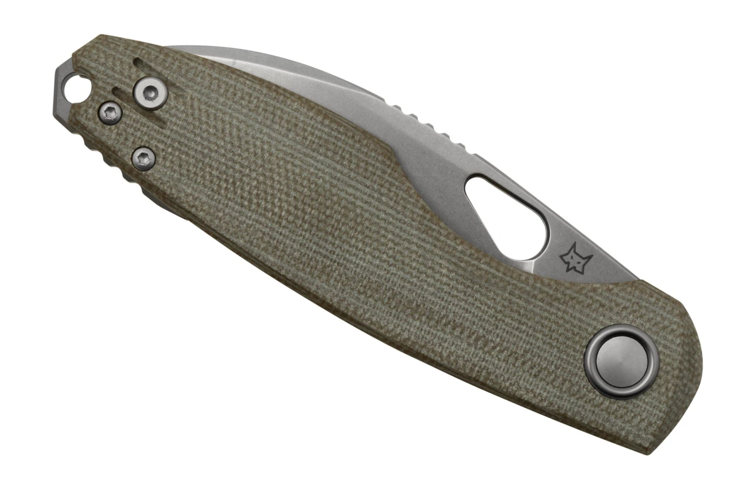 Fox Chilin FX-530-MOD Stonewashed M398, OD Green Micarta Navaja, Diseño Jesper Voxnaes - Imagen 6