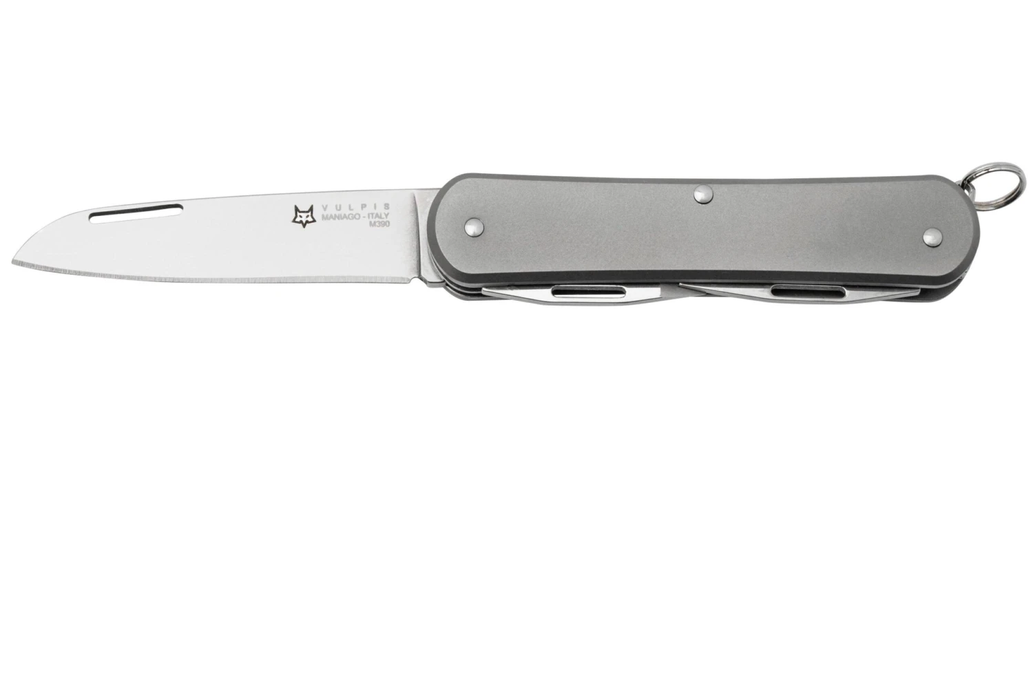 FOX Vulpis FX-VP130-3TI, M390, Sandblasted Titanium, Navaja