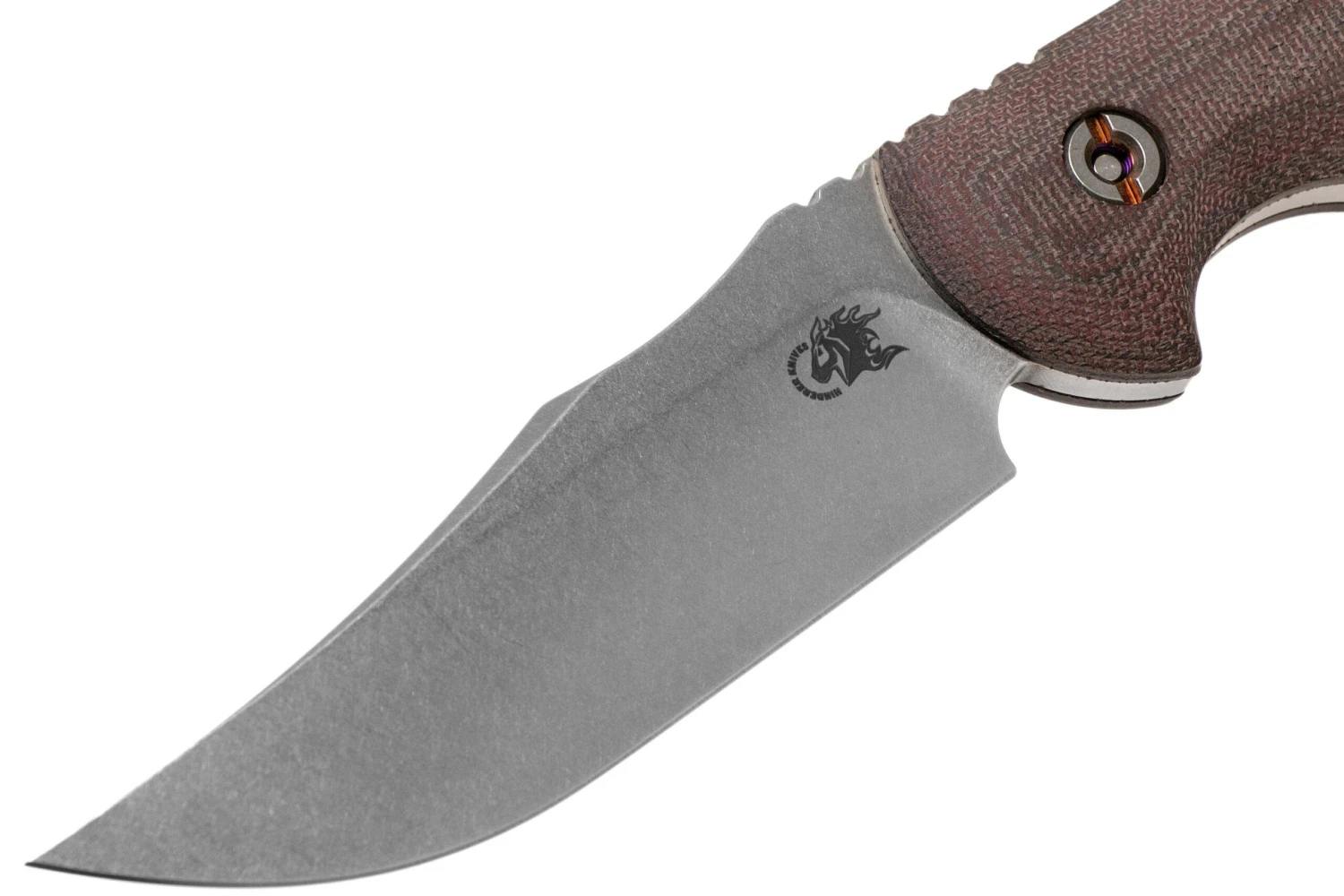 Rick Hinderer The Emmett, CPM 20CV, Burgundy Micarta Cuchillo De Caza - Imagen 3