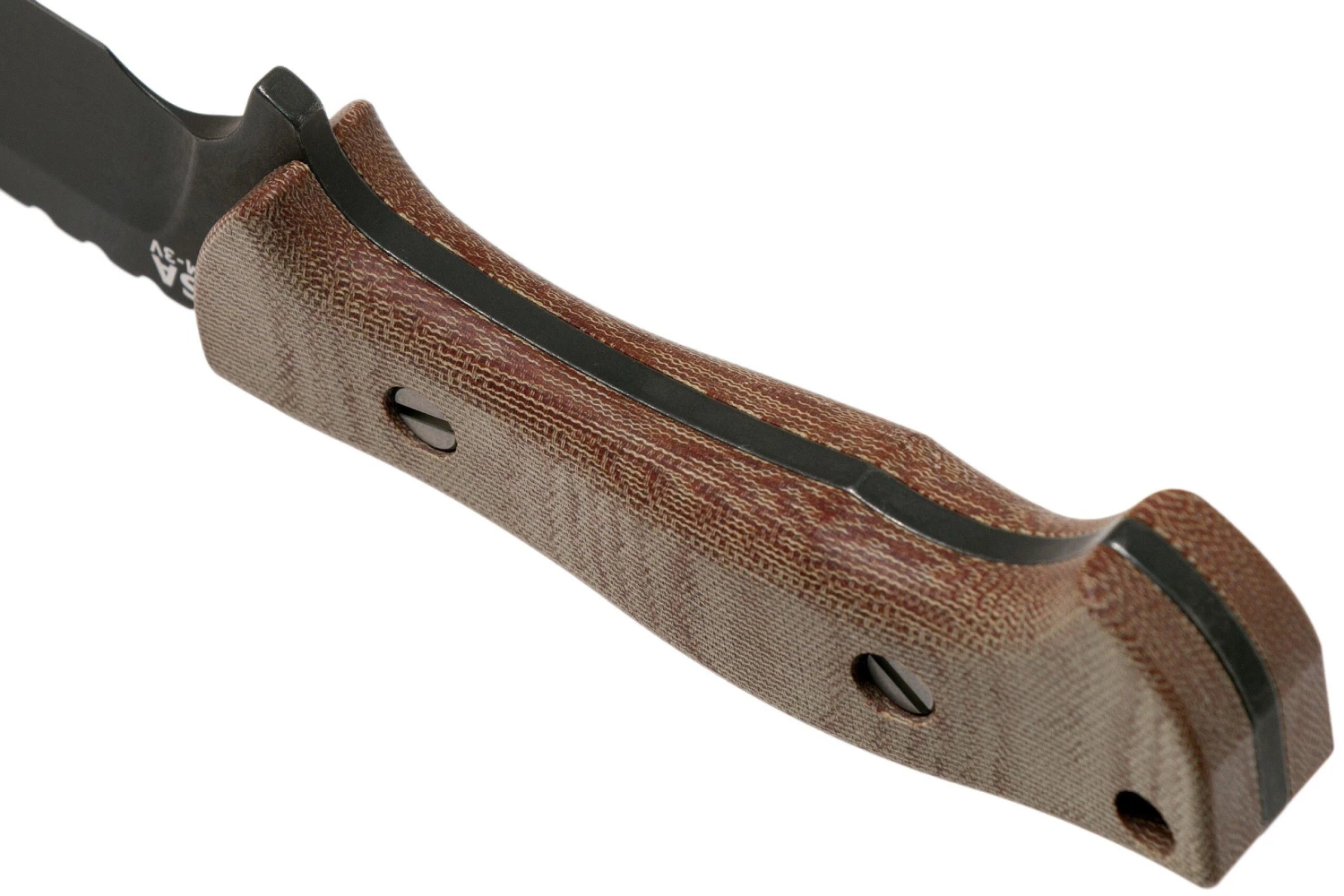 Rick Hinderer Ranch Harpoon Spanto Black DLC Natural Micarta Cuchillo De Supervivencia - Imagen 4