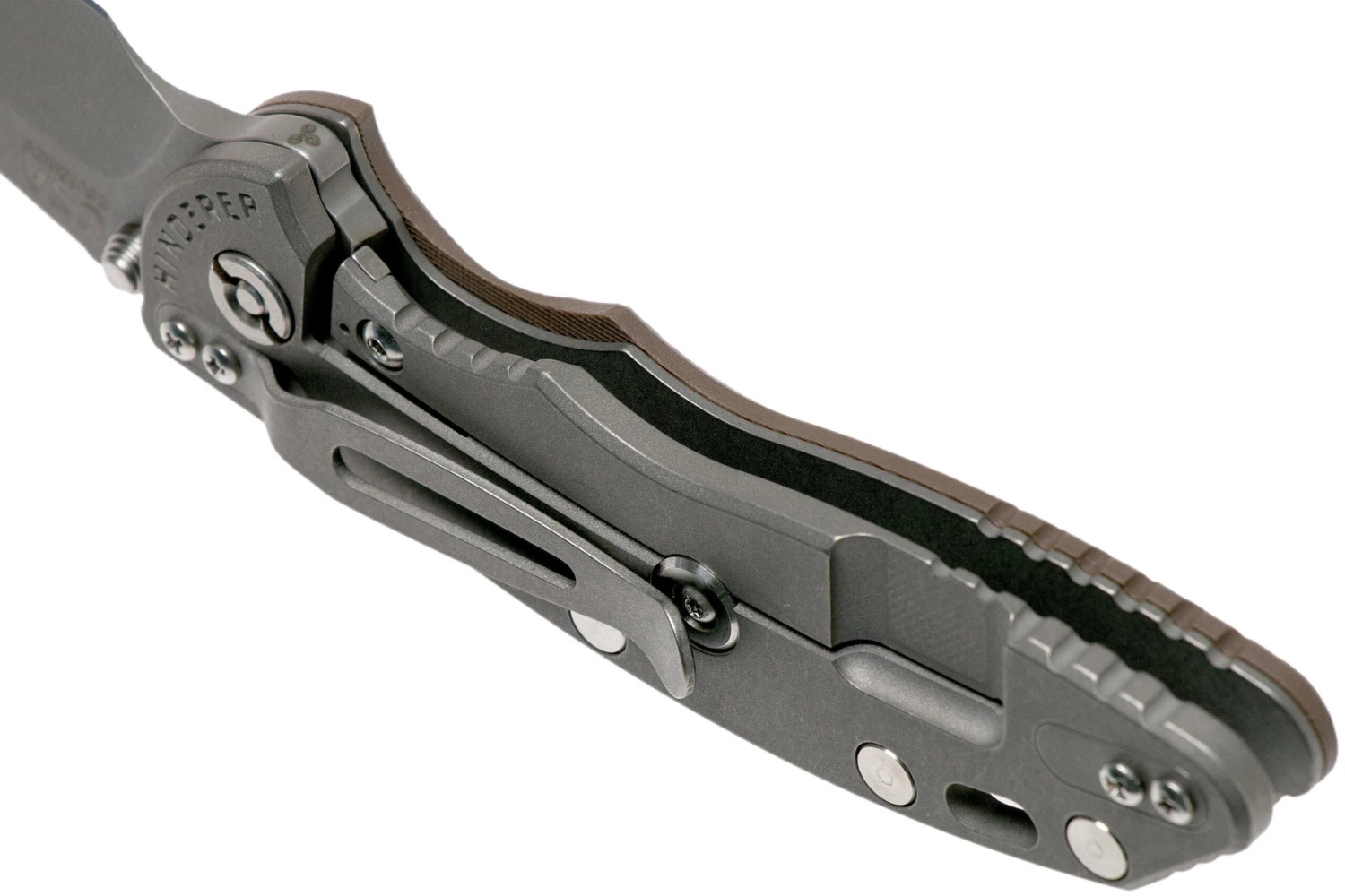 Rick Hinderer XM18 3,5” Non-Flipper Spearpoint Working Finish, Flat Dark Earth G10 - Imagen 5