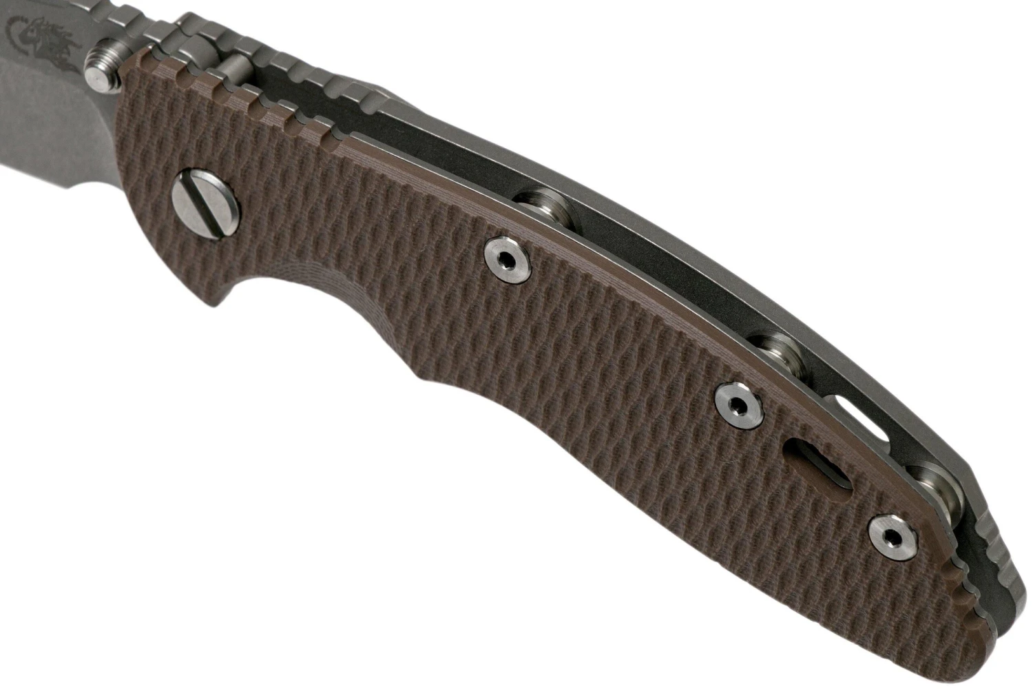 Rick Hinderer XM18 3,5” Non-Flipper Spearpoint Working Finish, Flat Dark Earth G10 - Imagen 7