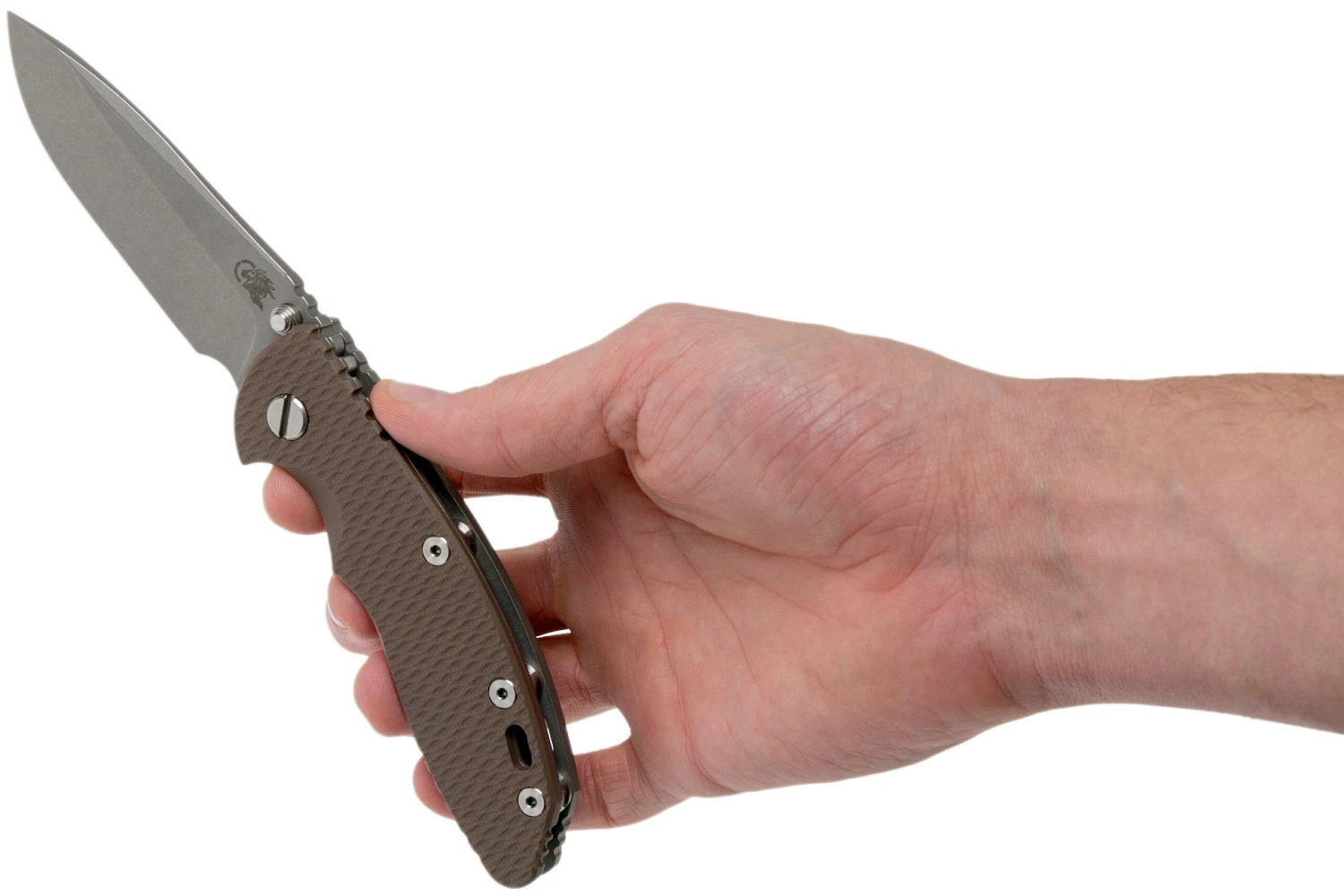 Rick Hinderer XM18 3,5” Non-Flipper Spearpoint Working Finish, Flat Dark Earth G10 - Imagen 8