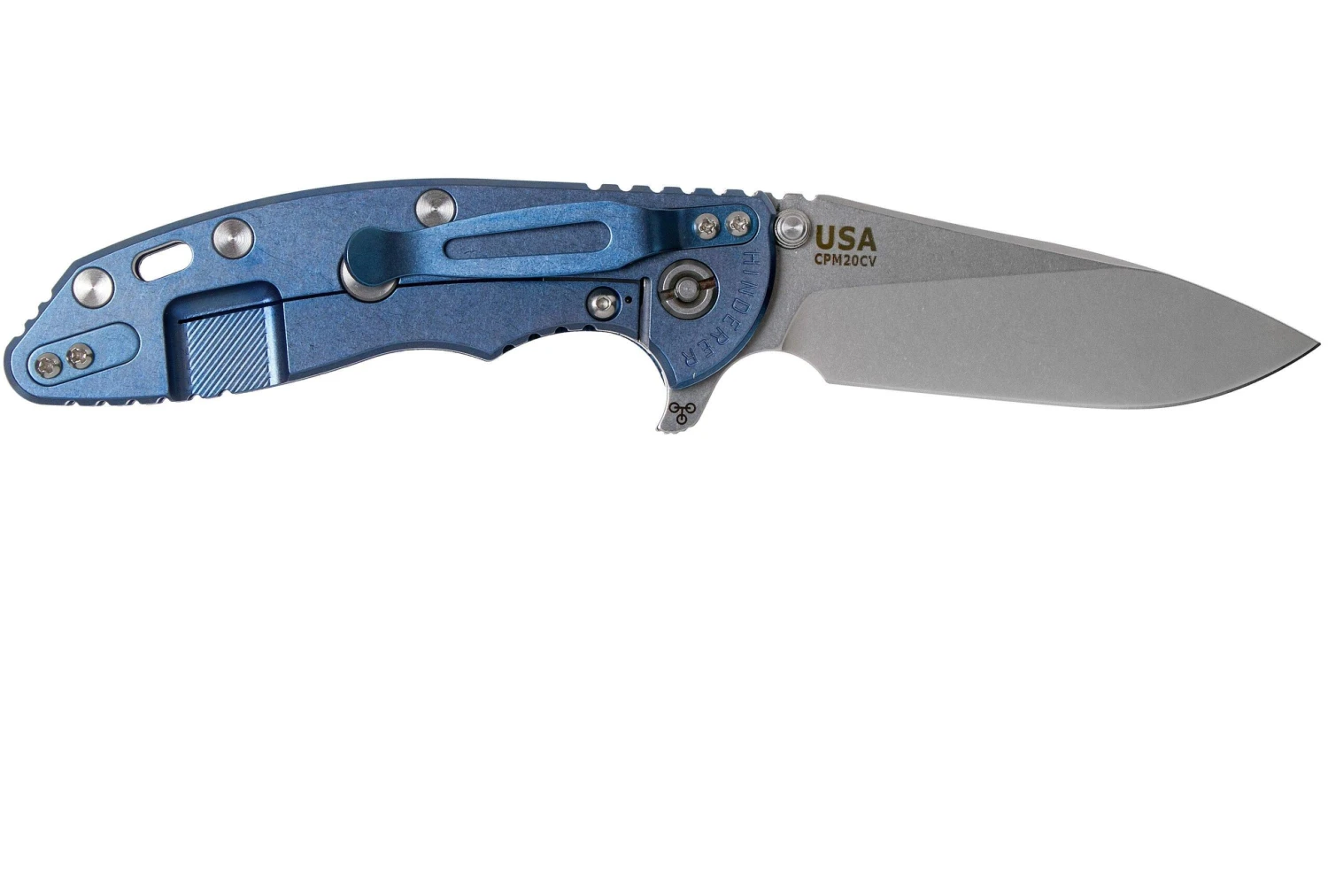 Rick Hinderer XM18 3,5” 20CV Slicer, Blue Ti, Blue-Black G10 Navaja - Imagen 2