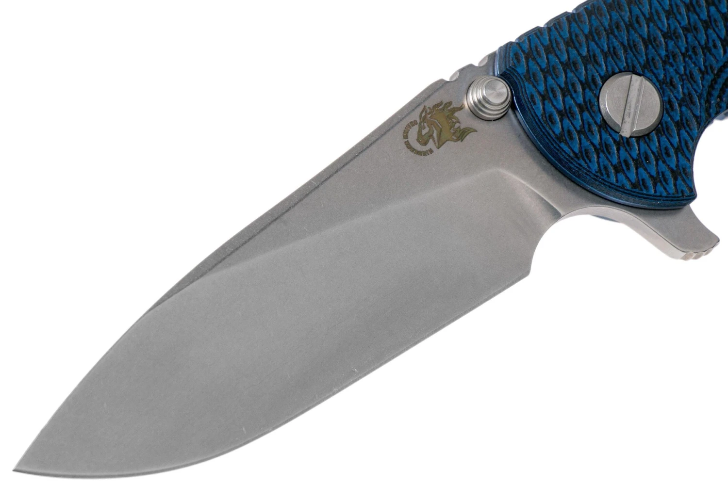 Rick Hinderer XM18 3,5” 20CV Slicer, Blue Ti, Blue-Black G10 Navaja - Imagen 3