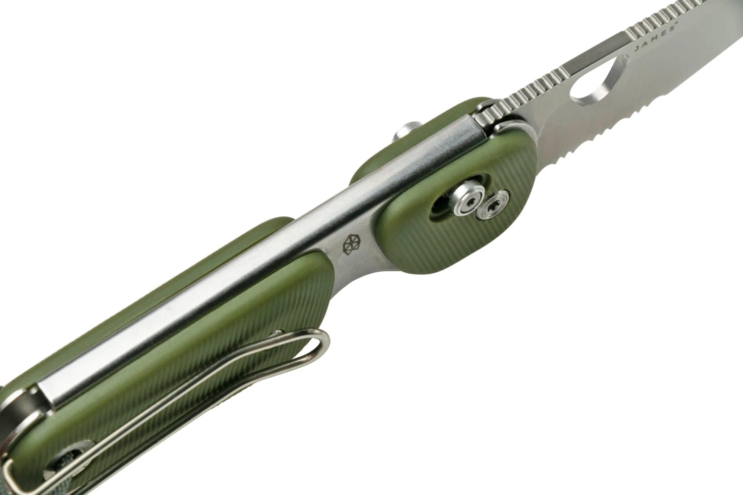 The James Brand The Redstone OD Green, Stainless Serrated KN118169-01 Navaja - Imagen 9