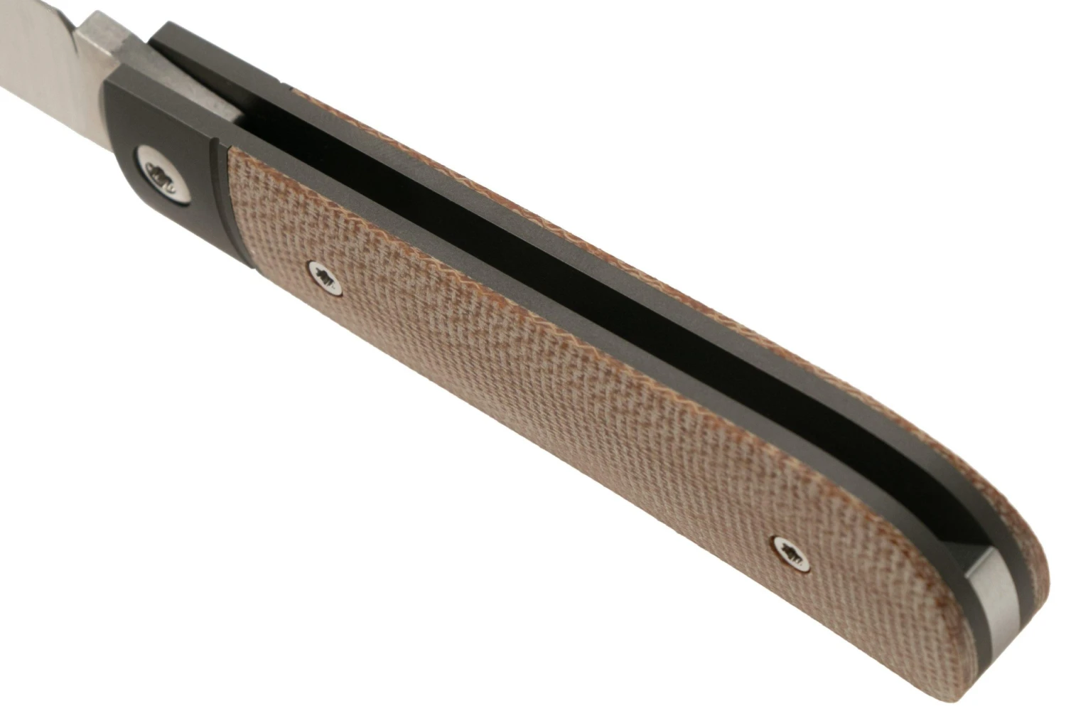 Jack Wolf Laid Back Jack, Natural Canvas Micarta LAIDB-01-NAT Navaja Slipjoint - Imagen 4