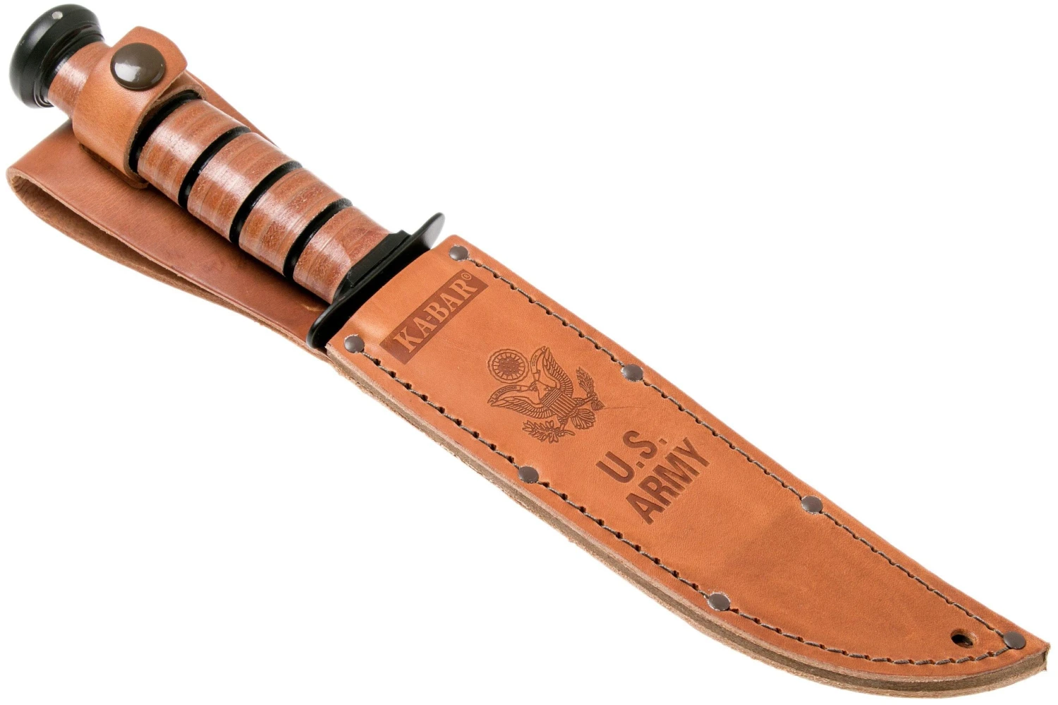 KA-BAR U.S. Army Knife 1220 Cuchillo Fijo, Funda De Cuero - Imagen 7