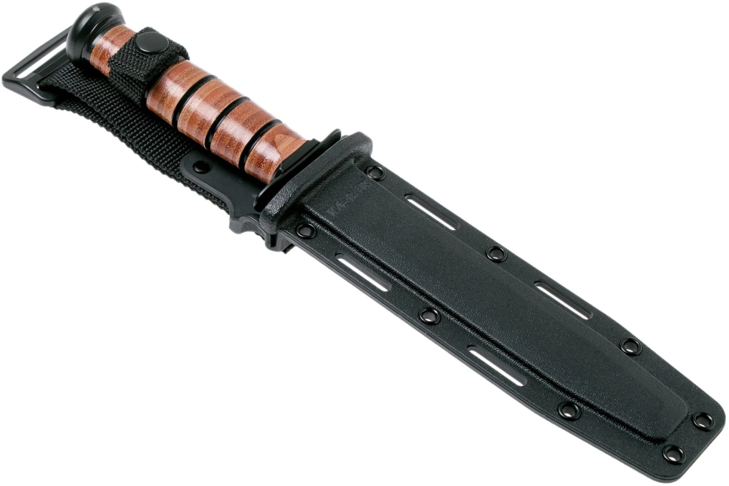 KA-BAR USMC 5017 Borde Liso, Cuero, Funda De Plástico - Imagen 6