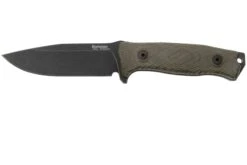 LionSteel M5B Sleipner Black, Green Canvas Micarta Cuchillo De Supervivencia