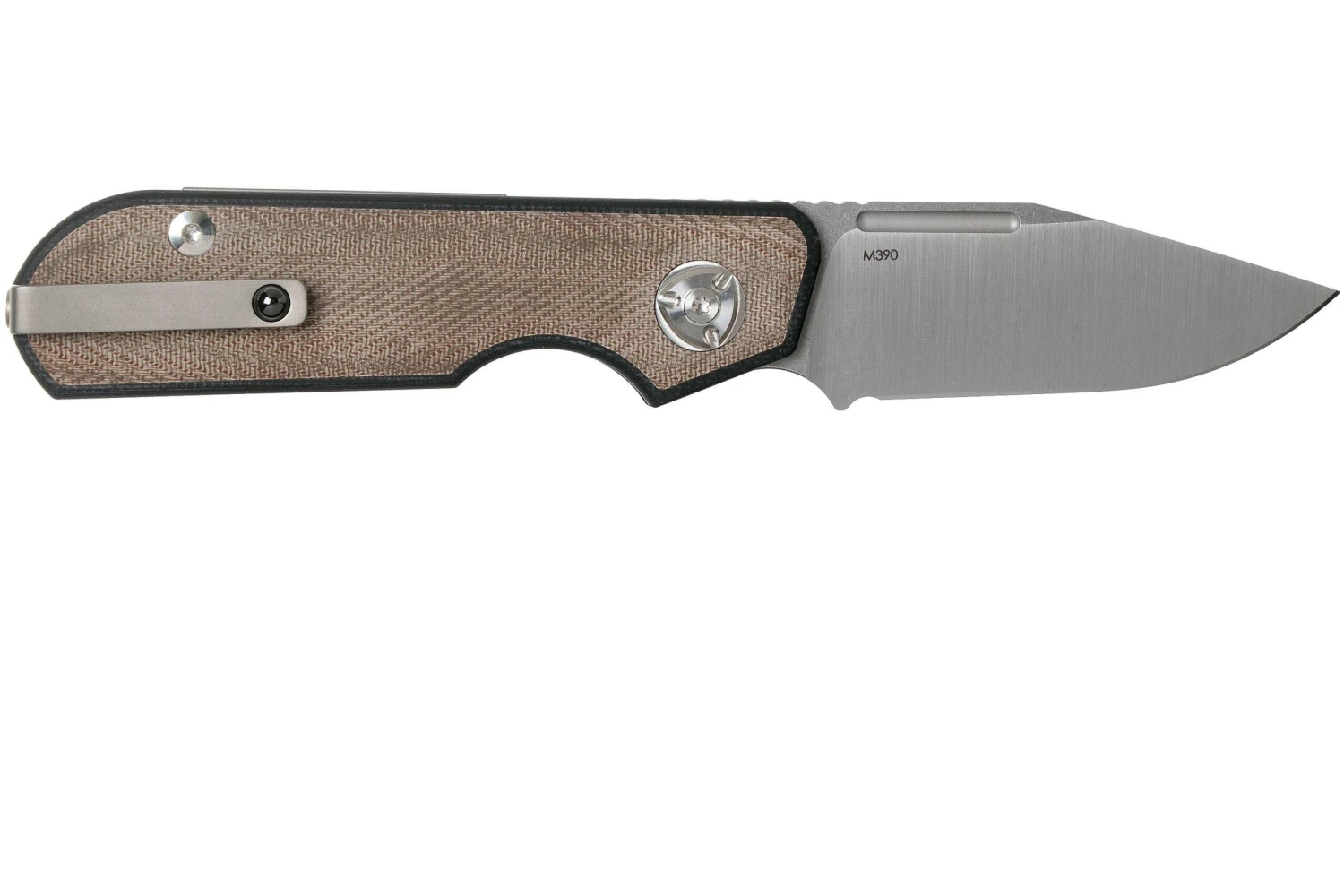 Liong Mah Traveller Clippoint Green Canvas Micarta Navaja - Imagen 2