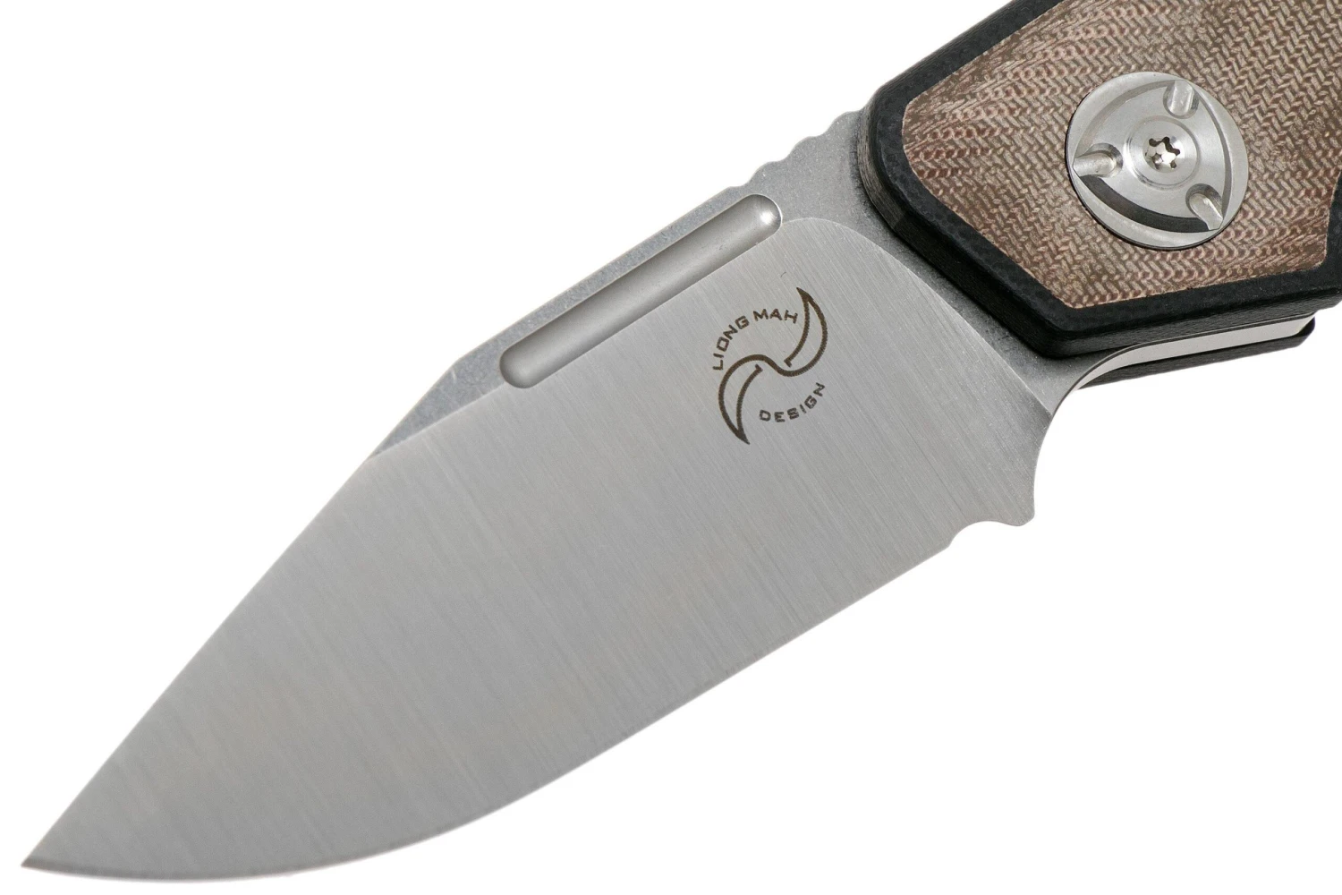 Liong Mah Traveller Clippoint Green Canvas Micarta Navaja - Imagen 3