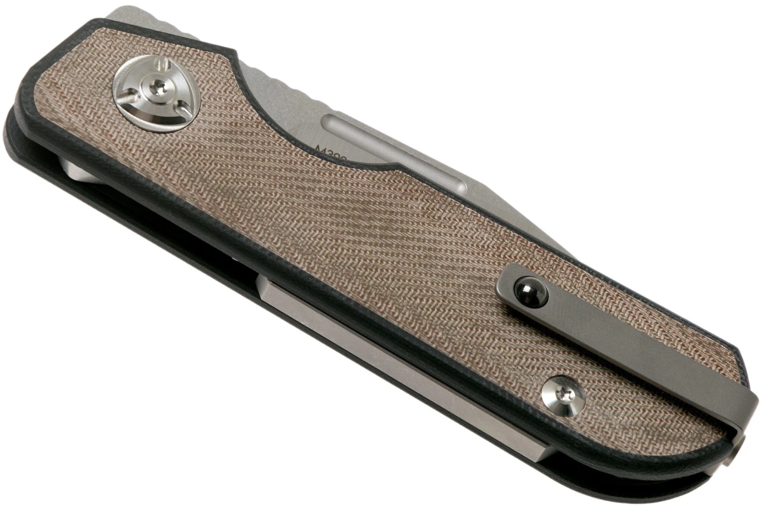 Liong Mah Traveller Clippoint Green Canvas Micarta Navaja - Imagen 4