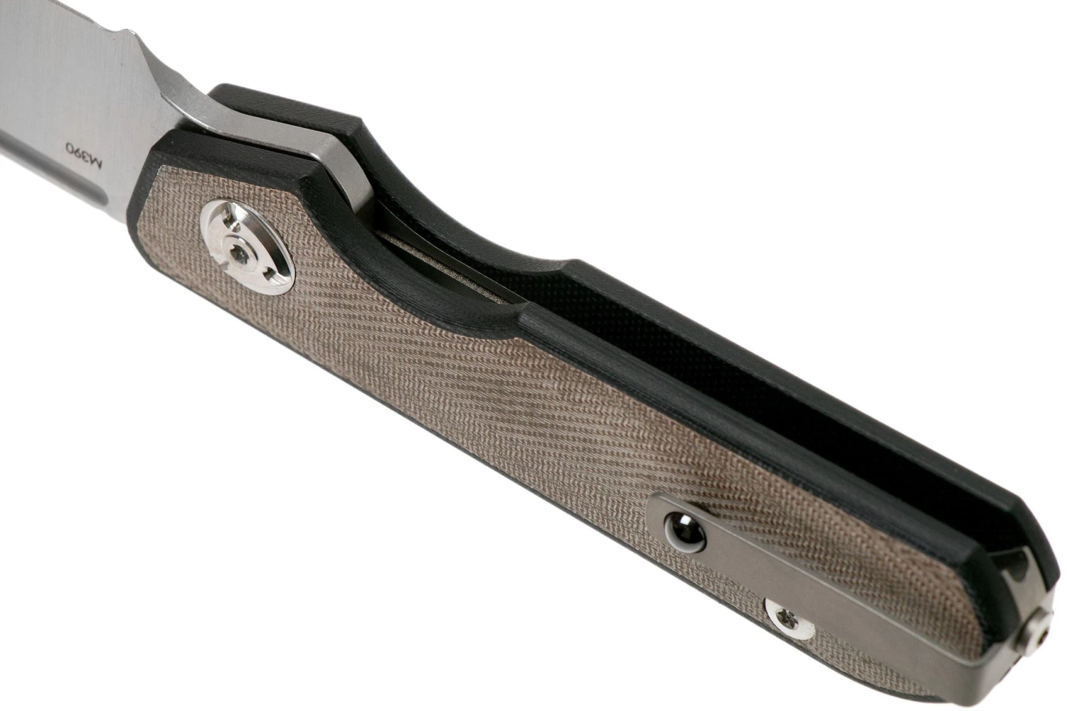 Liong Mah Traveller Clippoint Green Canvas Micarta Navaja - Imagen 5