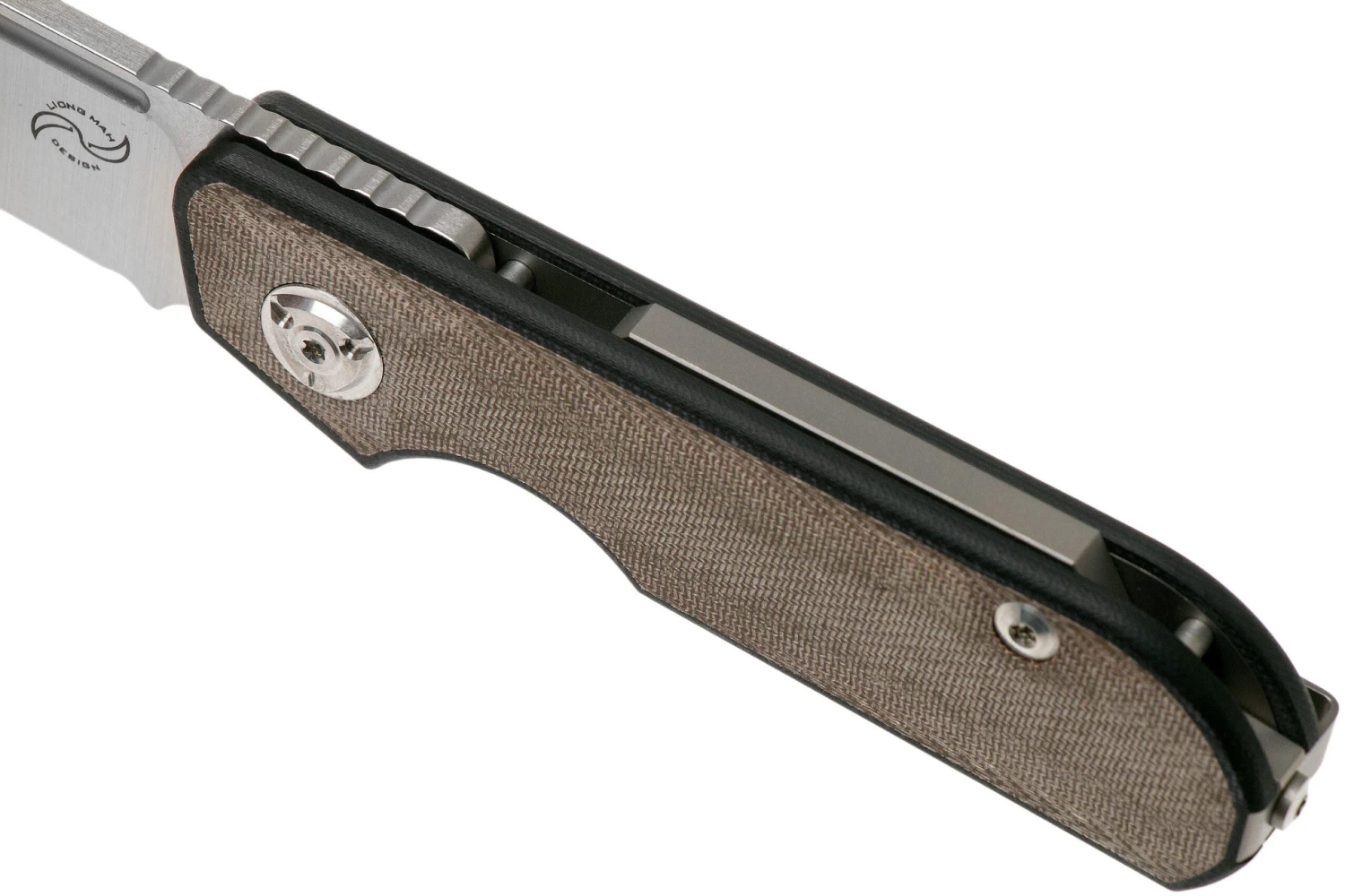 Liong Mah Traveller Clippoint Green Canvas Micarta Navaja - Imagen 7