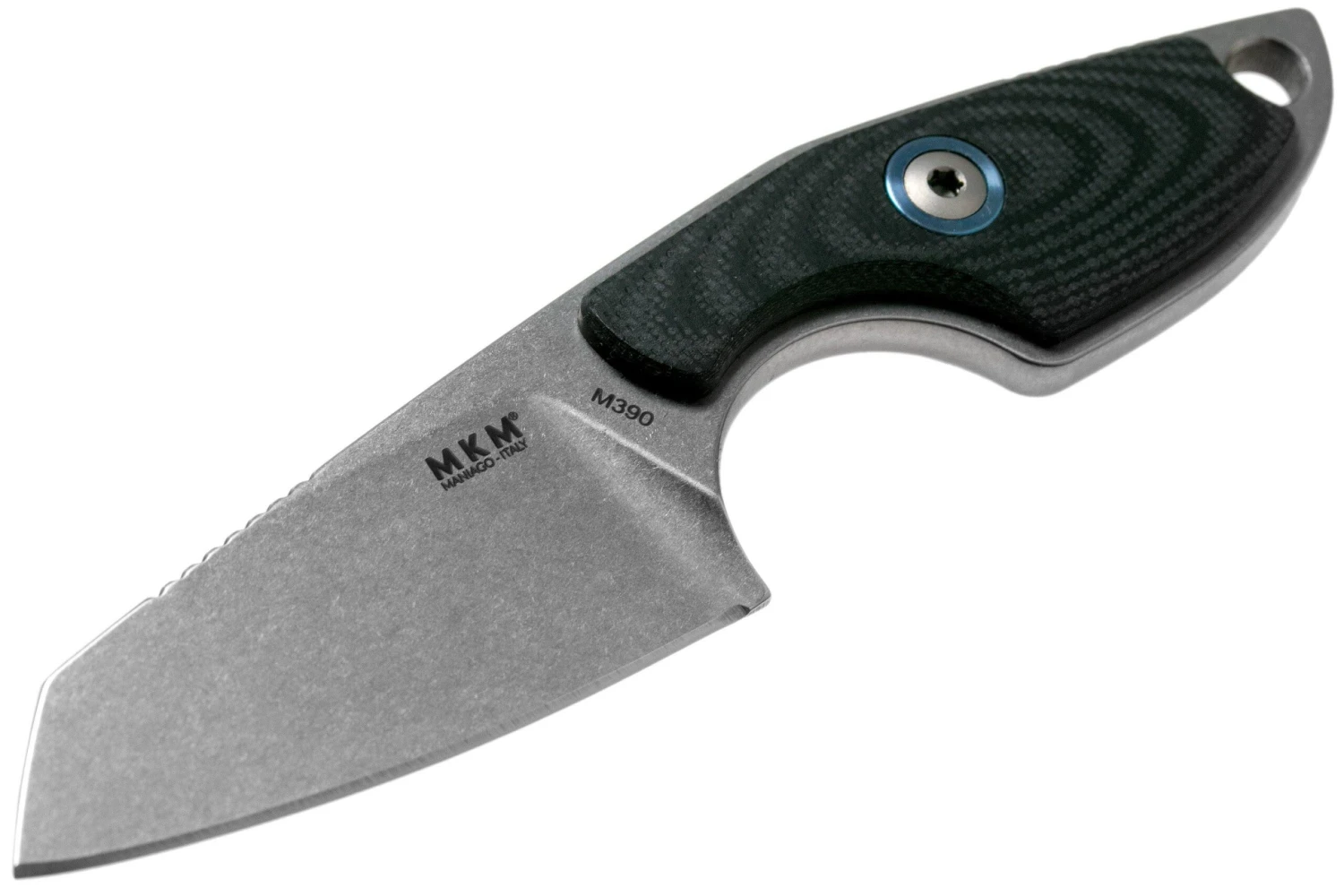 MKM Mikro 2 Wharncliffe, Stonewashed Black G10 Cuchillo De Cuello, Jesper Voxnaes Design - Imagen 3