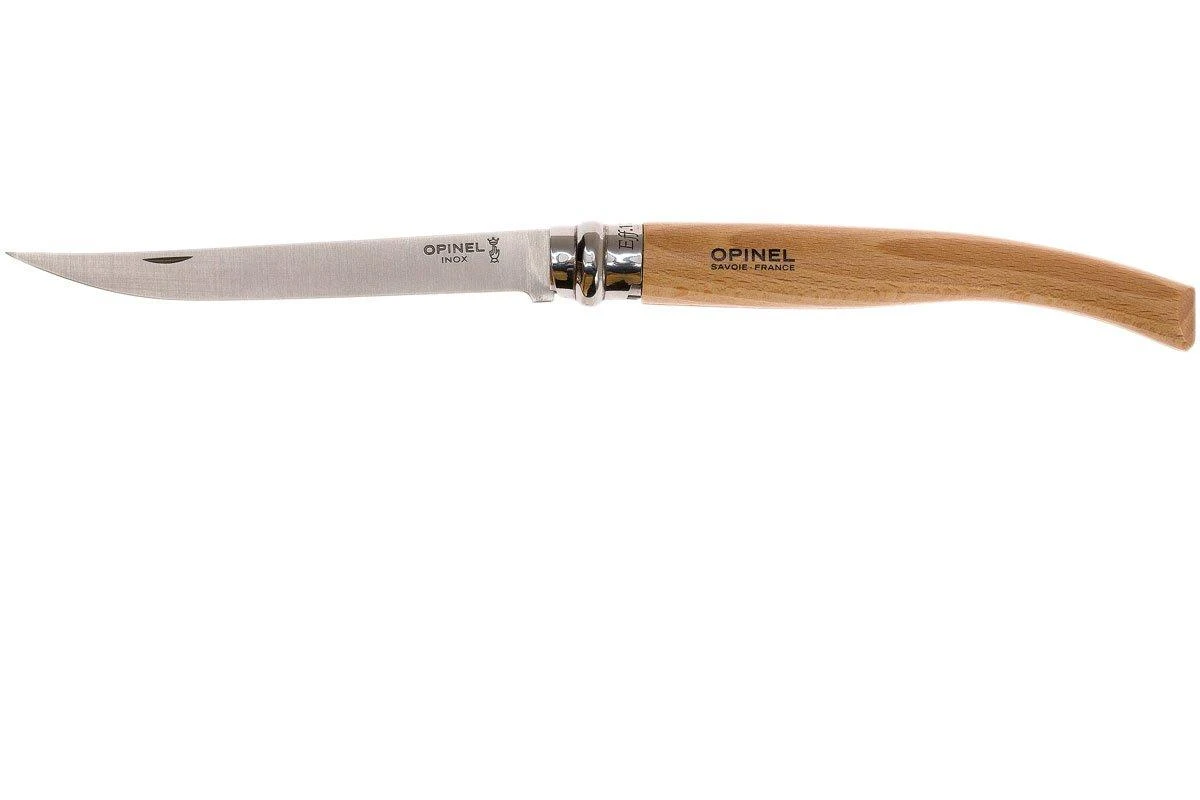 Opinel Navaja No. 12 Slim Line, Acero Inoxidable, Madera De Haya