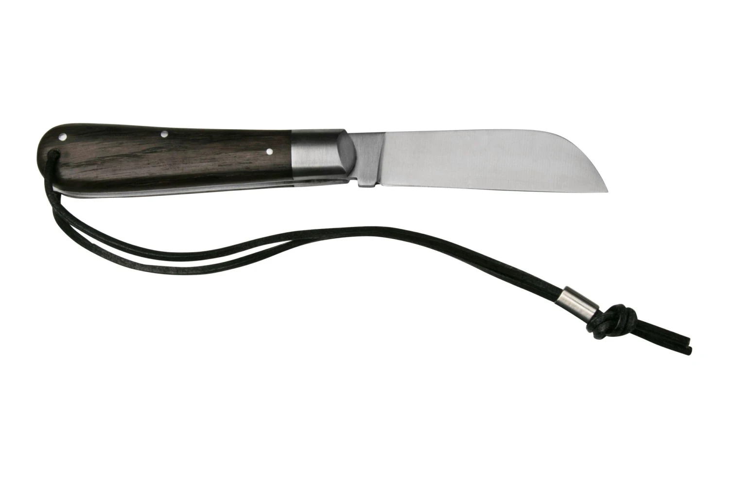 Otter Anchor Knife 172 LB Large Carbon, Smoked Oak, Stainless Anchor, Leather Strap, Navaja - Imagen 2