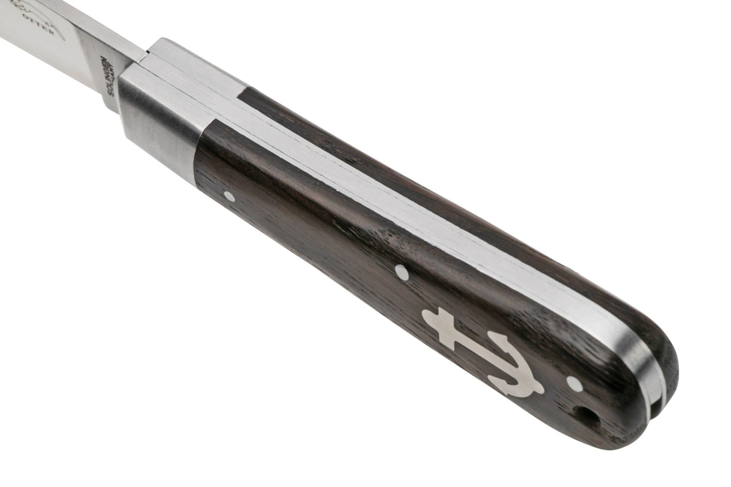 Otter Anchor Knife 172 ML Large Carbon, Smoked Oak, Stainless Anchor, Navaja - Imagen 7