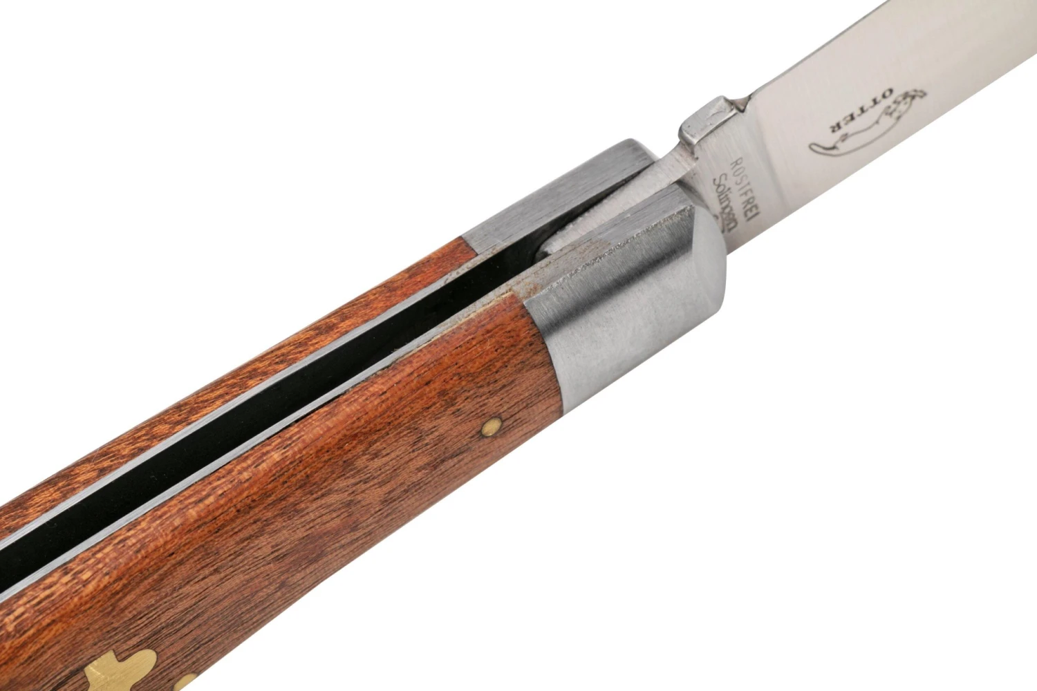 Otter Anchor Knife 173 R Large Stainless, Sapeli, Brass Anchor, Navaja - Imagen 6